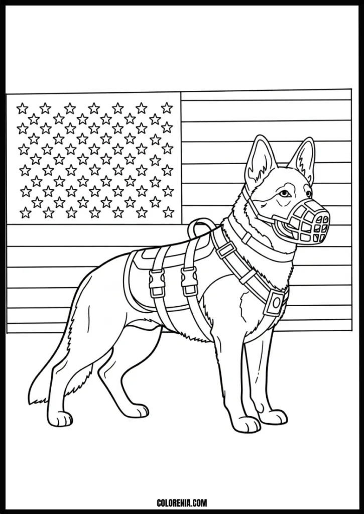webp.46 - Working dog coloring page - helpful puppy activity art
