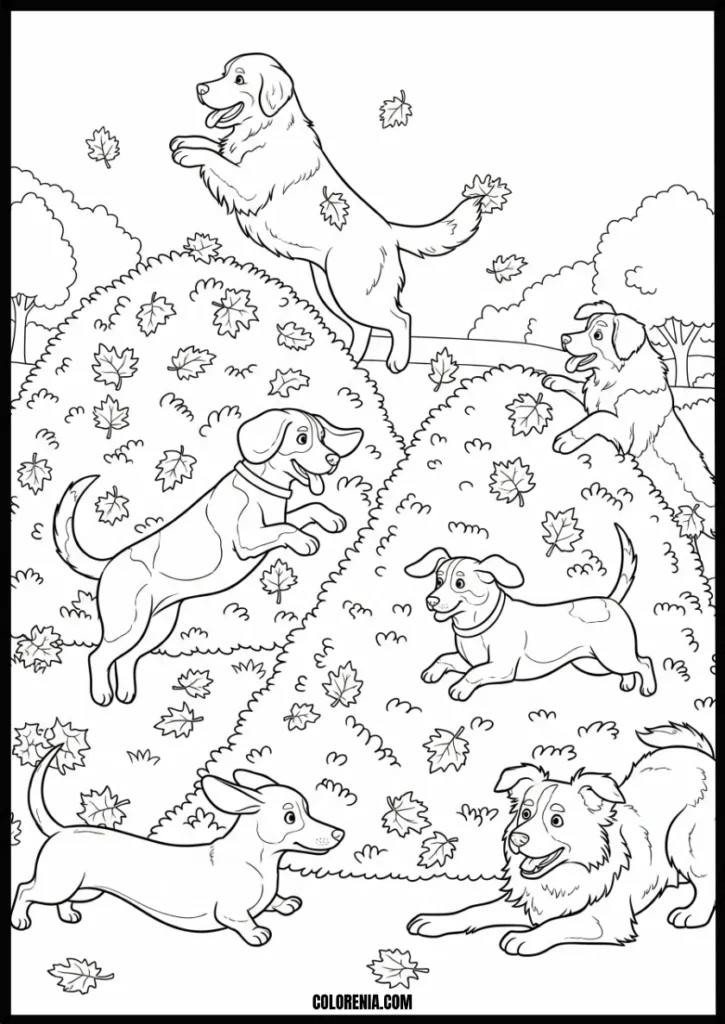 webp.48 - Landscape dog coloring sheet - scenic puppy drawing