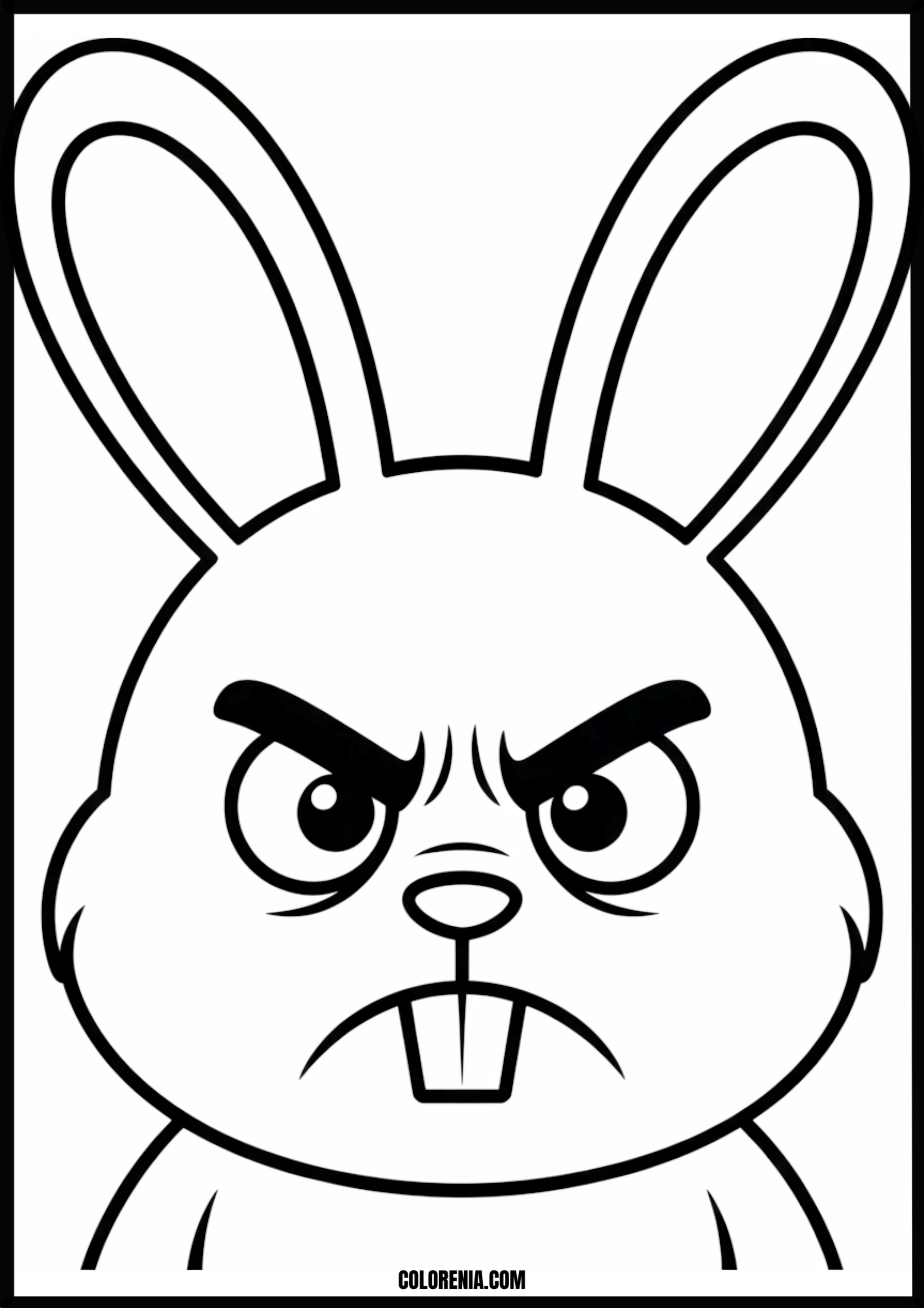 Angry Rabbit Printable Coloring Page Coloring page of an angry rabbit