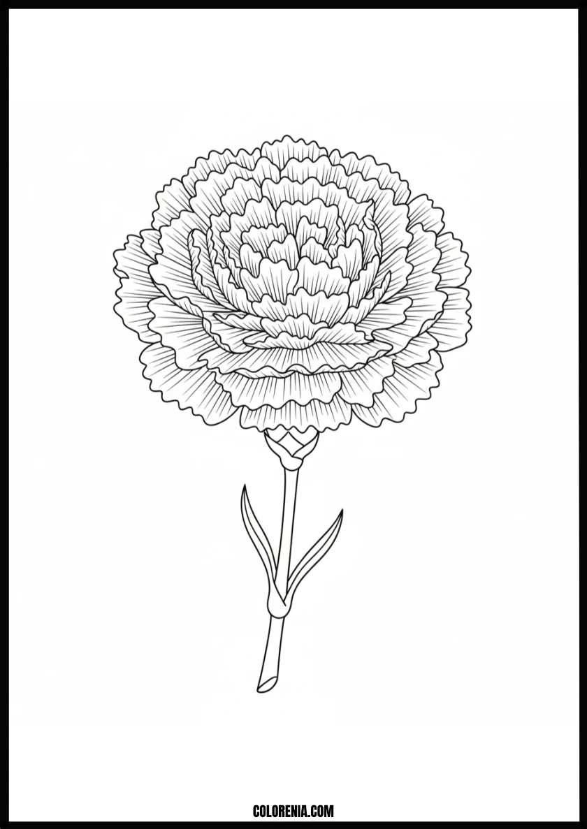 Beautiful Carnation Flower Coloring Page