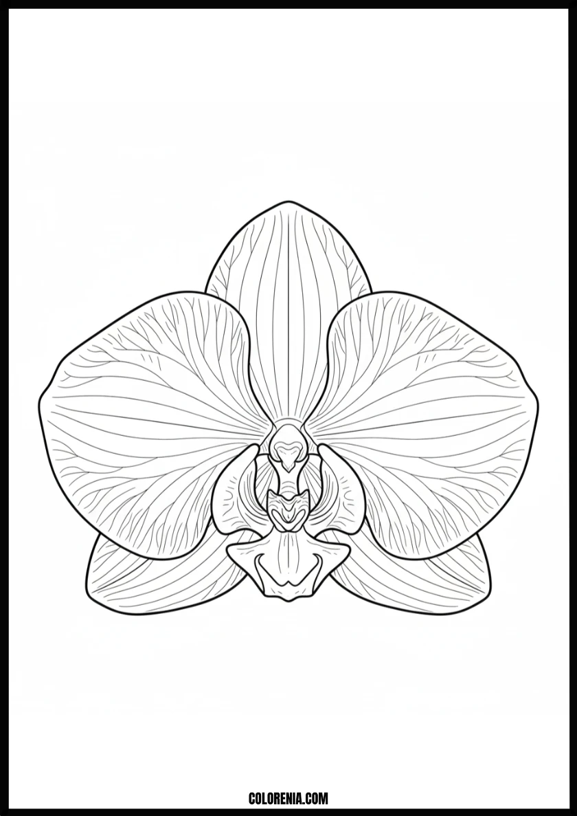 Beautiful Tropical Orchid Coloring Page