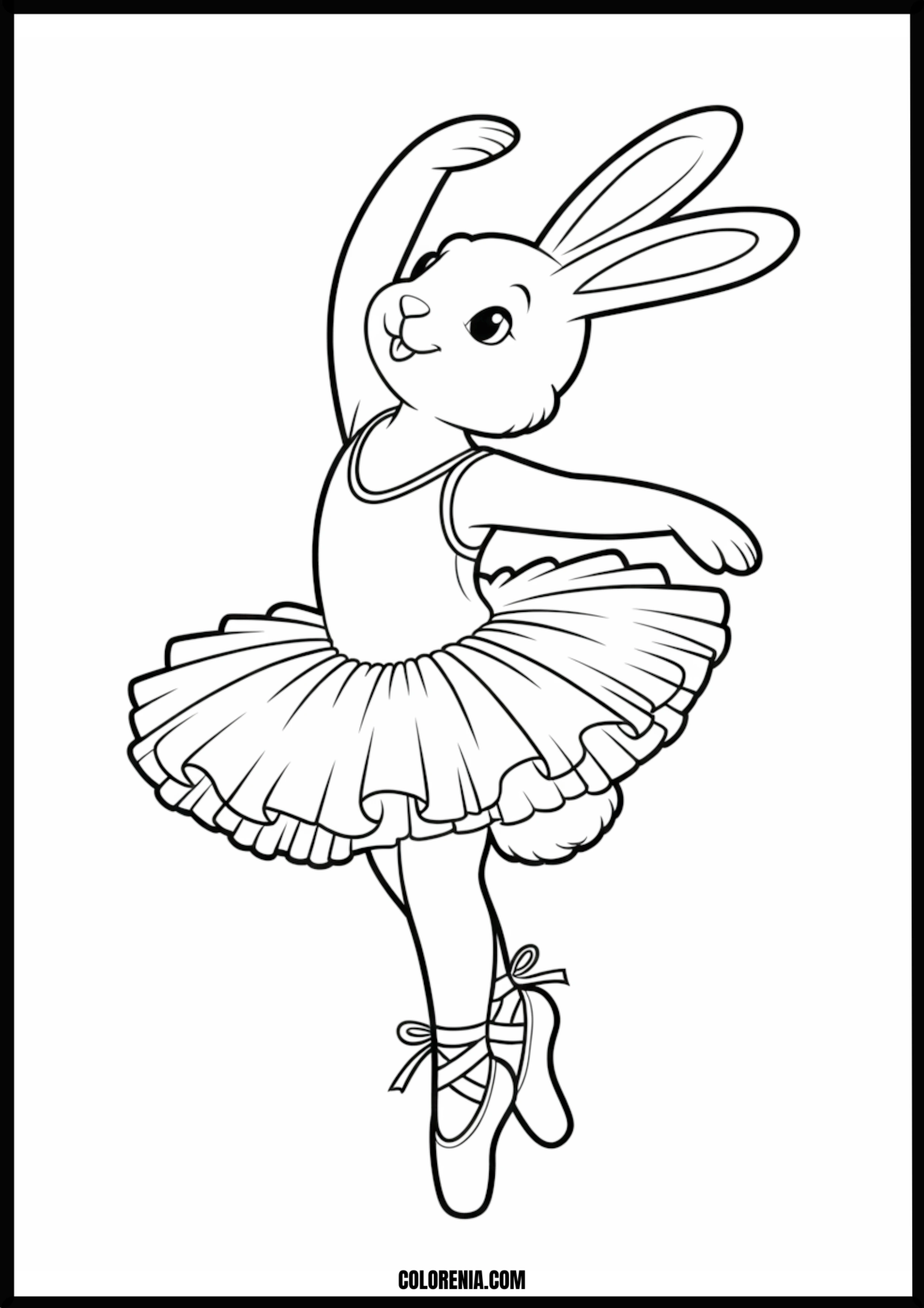 Bunny Ballerina Printable Coloring Page Coloring page of bunny ballerina