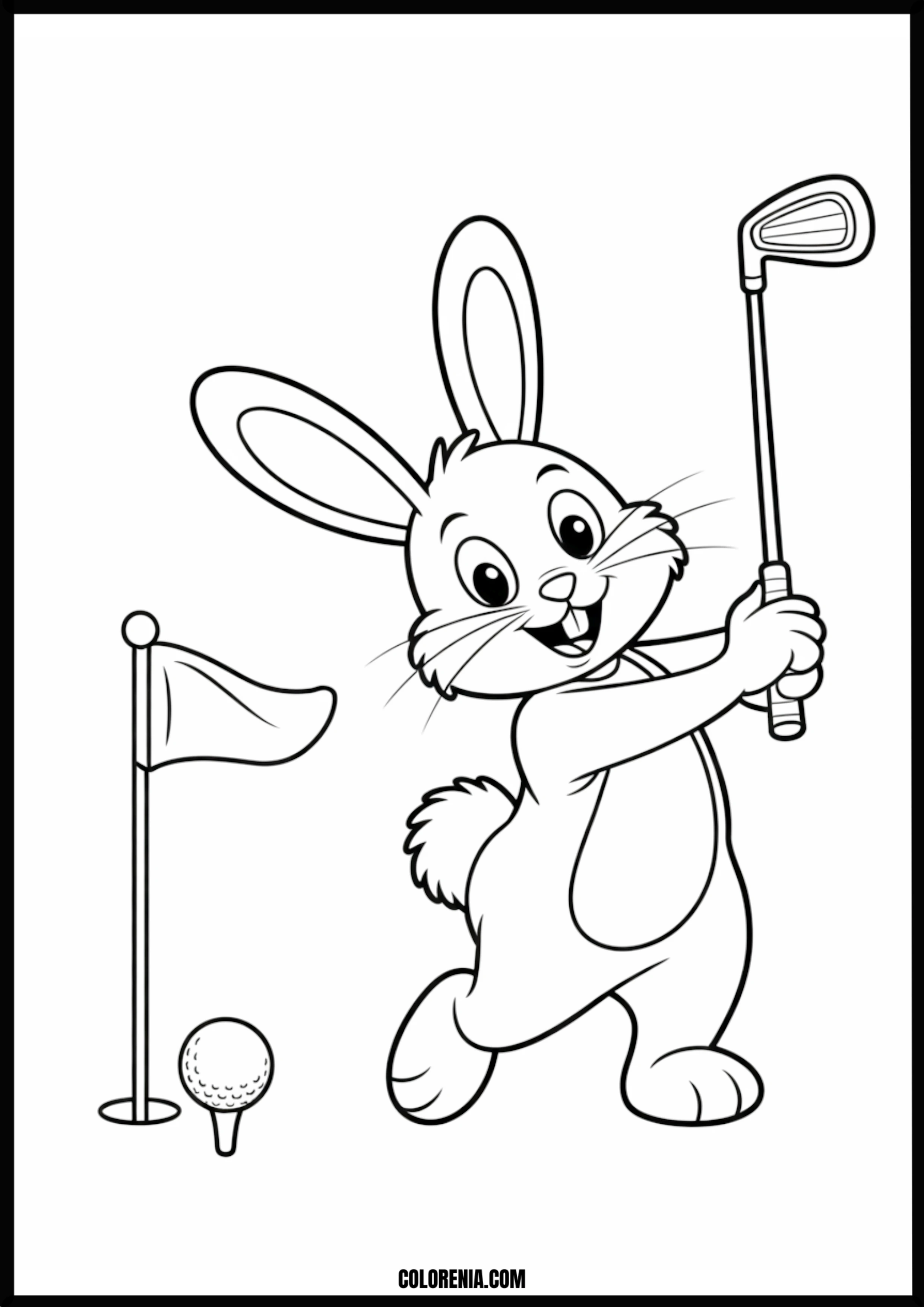 Bunny Golf Printable Coloring Page Coloring page of bunny golf