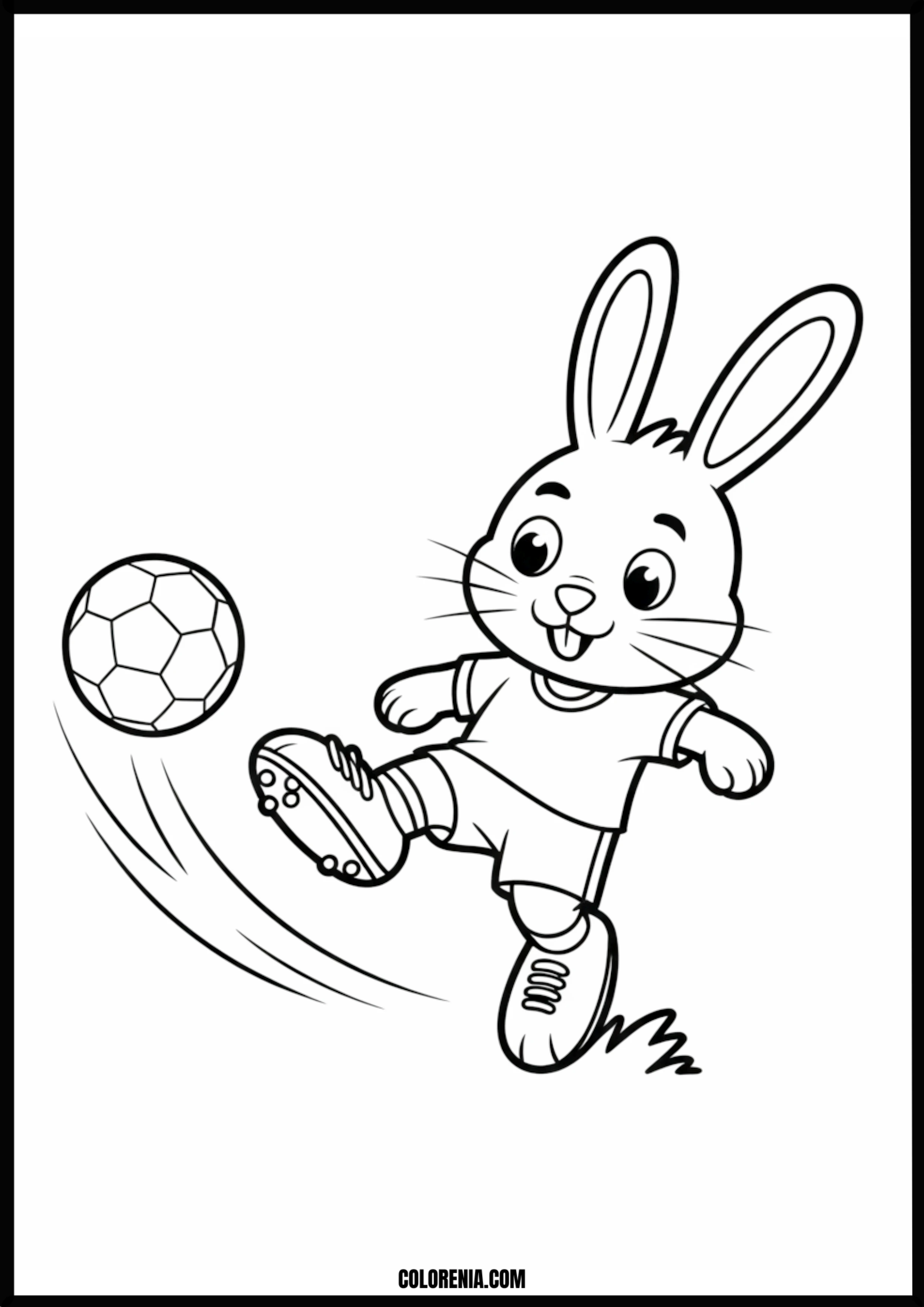 Bunny Soccer Printable Coloring Page Coloring page of bunny soccer