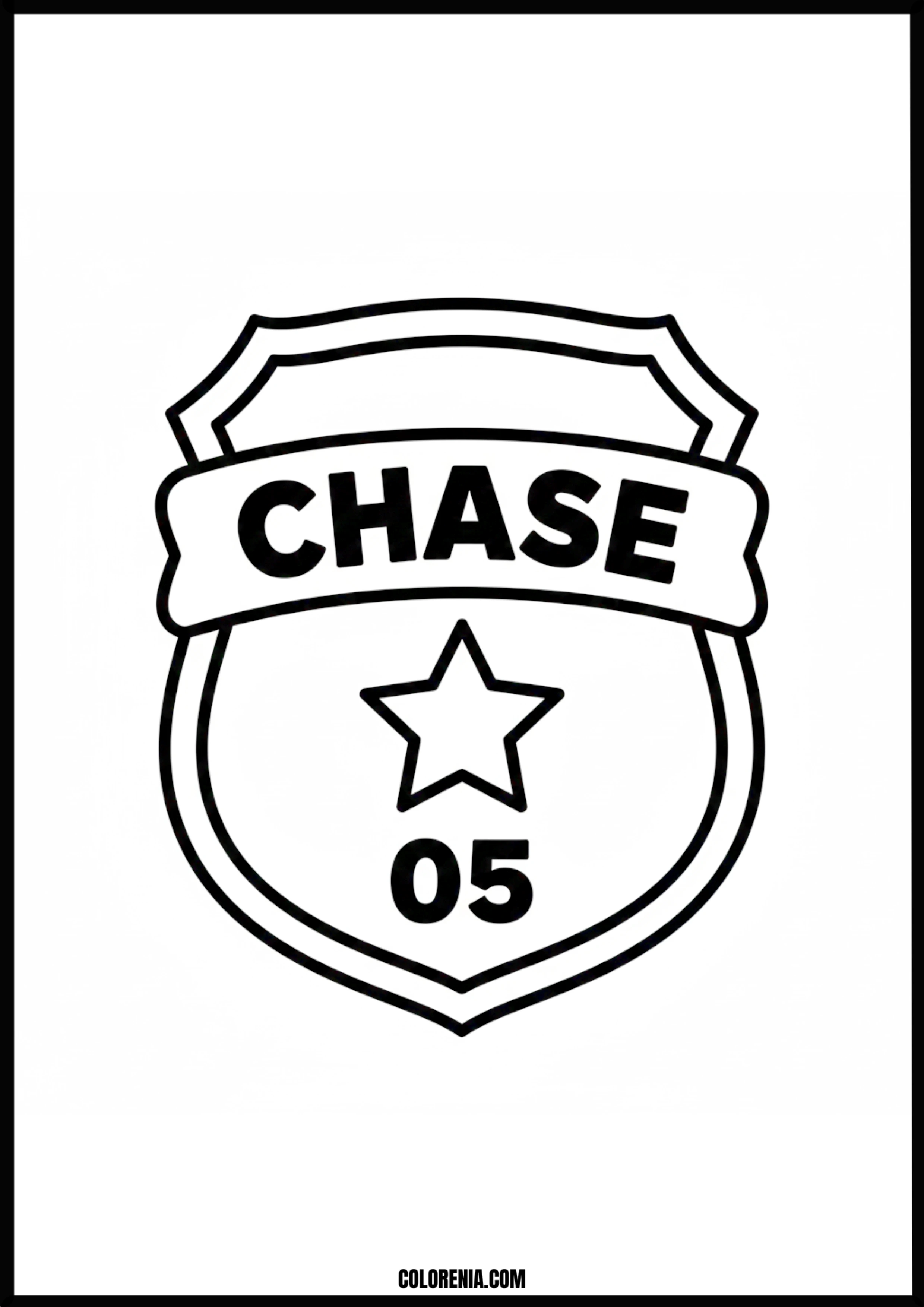 Chase Police Badge Outline Coloring Page