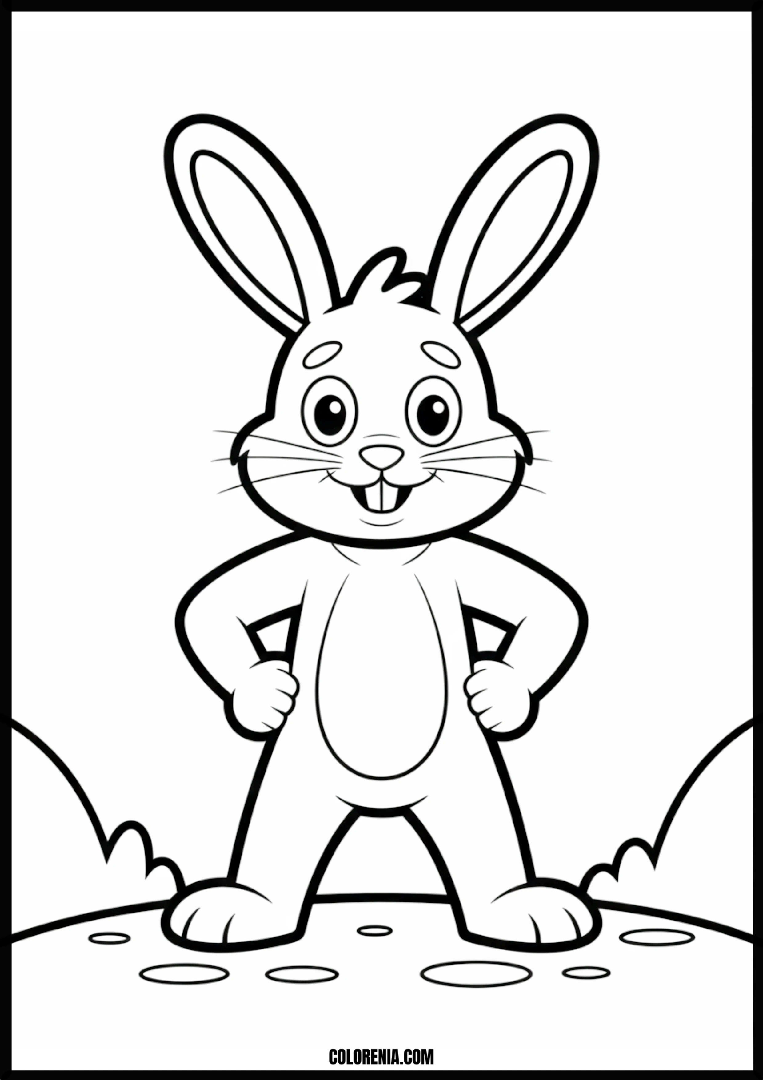 Cute Happy Bunny Printable Coloring Page Coloring page of cute happy bunny