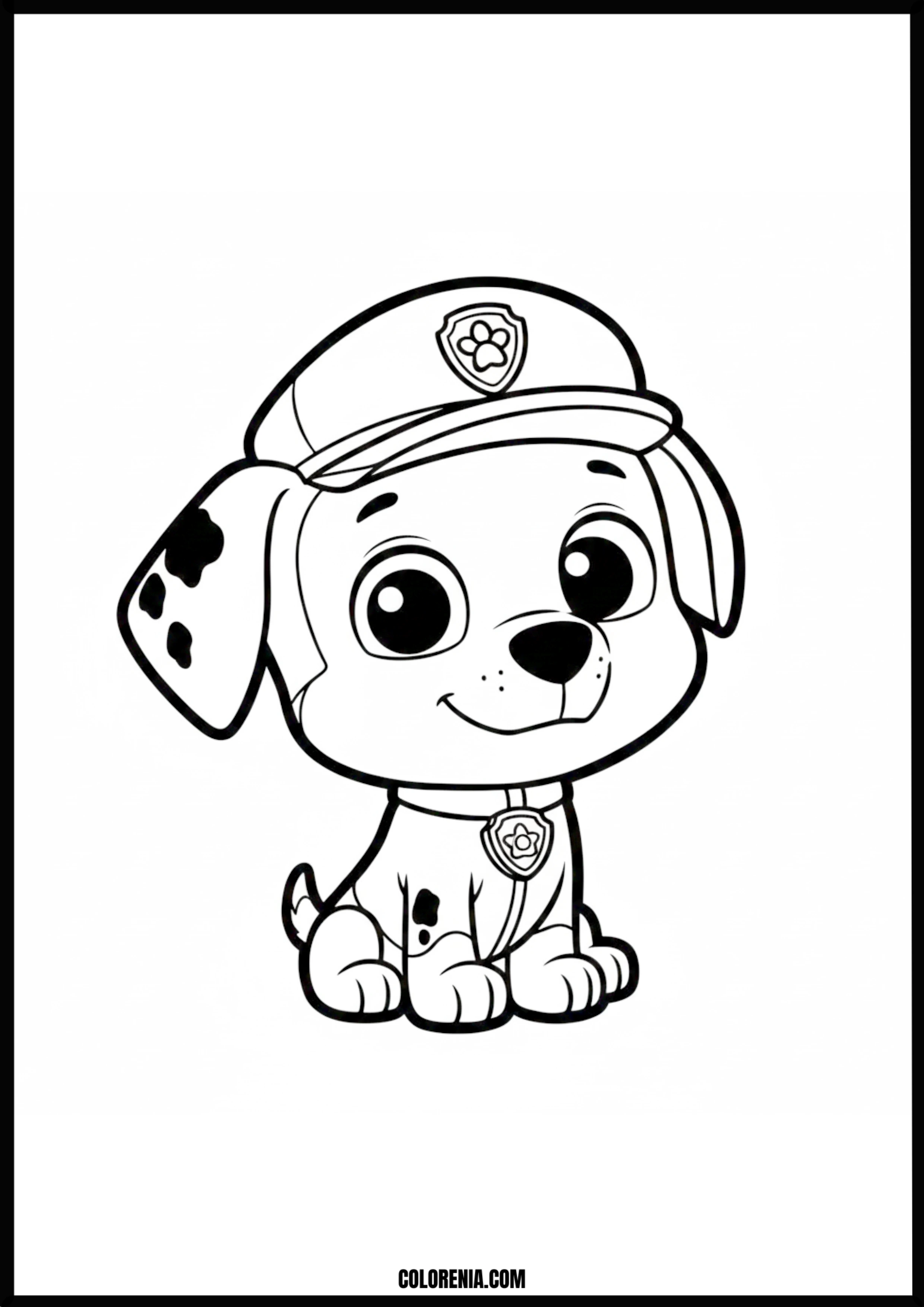 Cute Marshall Paw Patrol Puppy Coloring Page