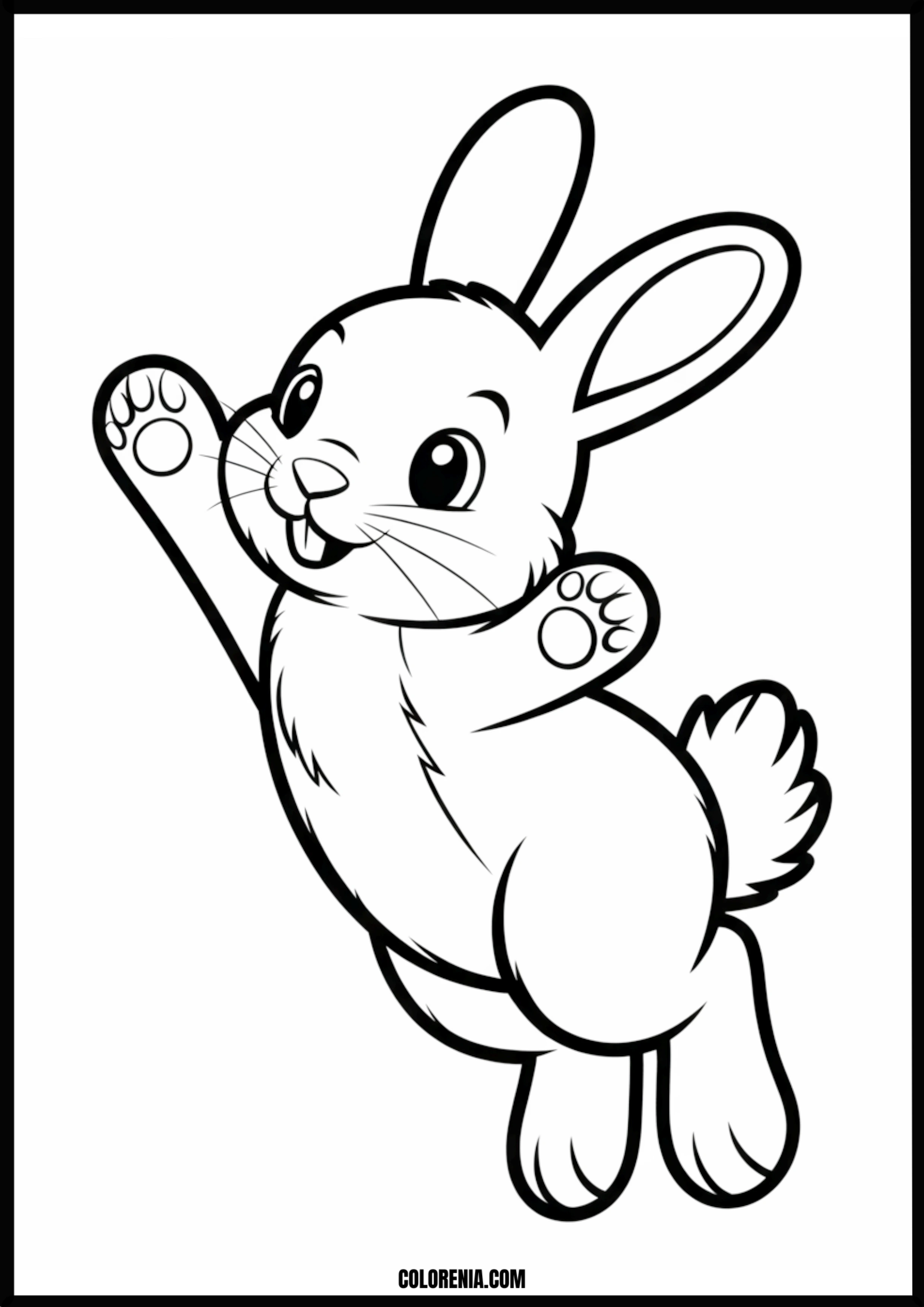 Cute Bunny Jumping Printable Coloring Page Coloring page of cute bunny jumping