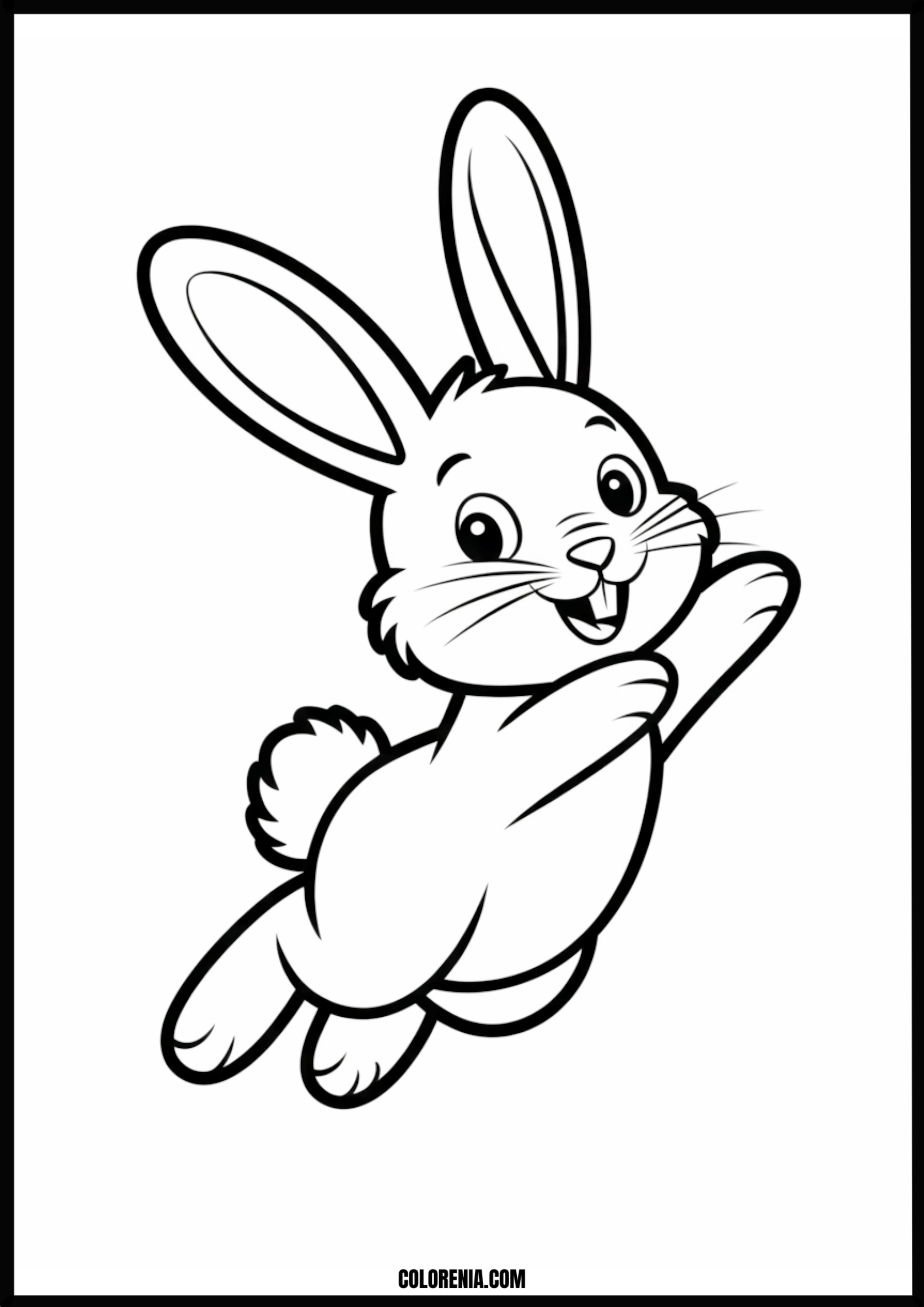 Cute Jumping Bunny Printable Coloring Page Coloring page of cute jumping bunny