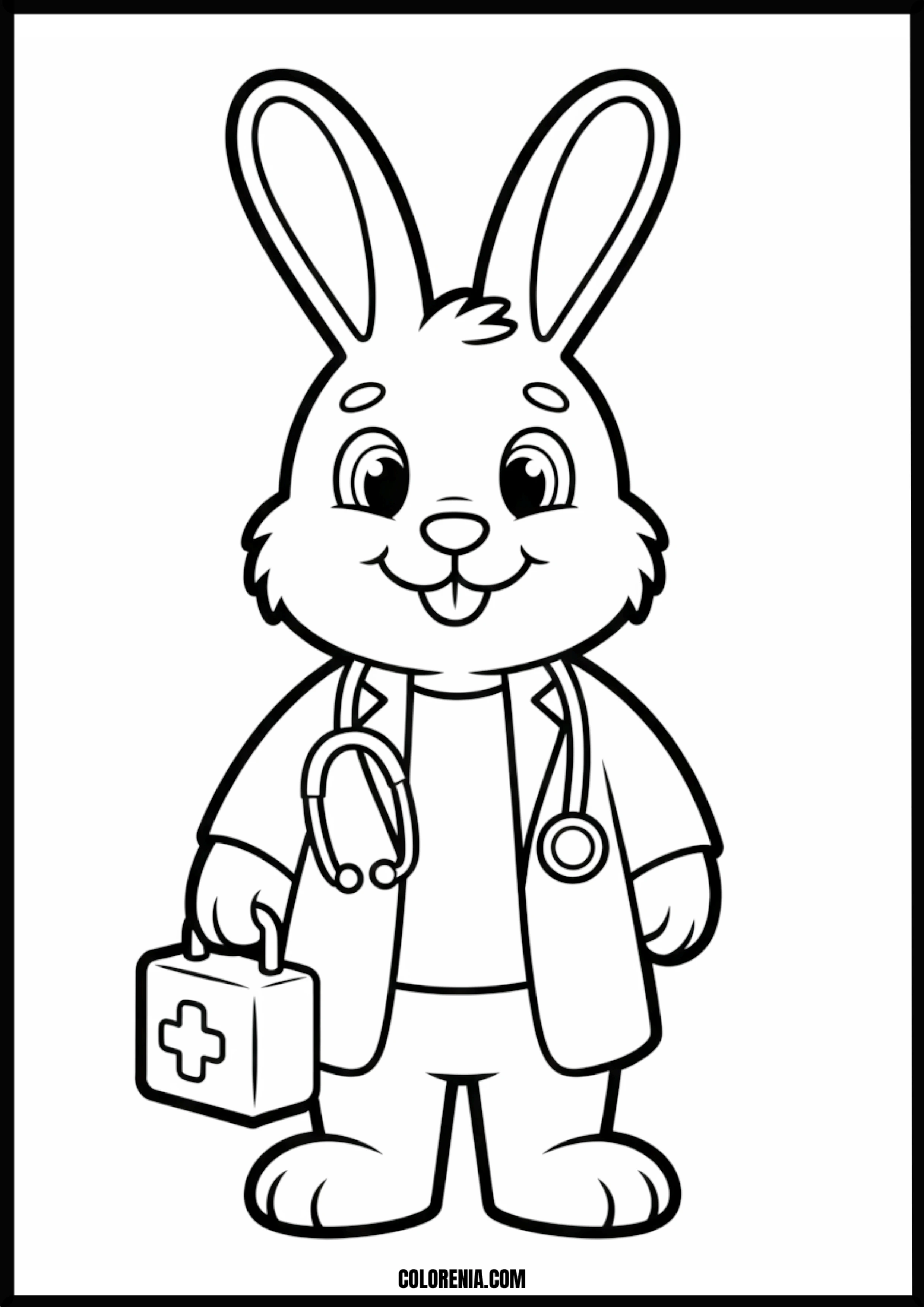 Doctor Bunny Printable Coloring Page Coloring page of doctor bunny