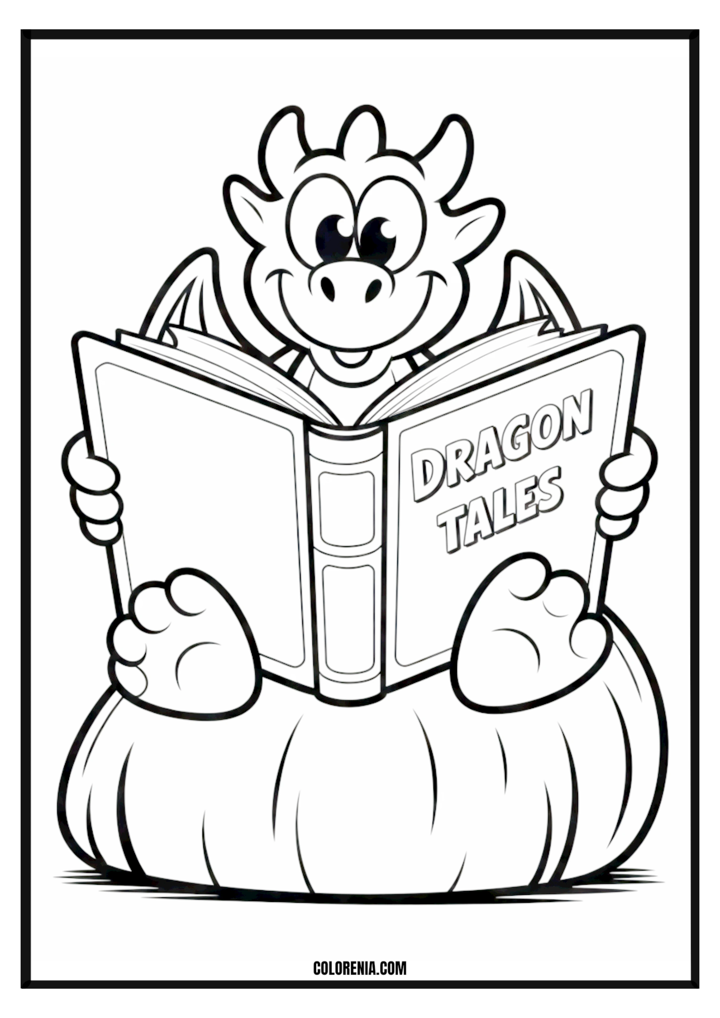 Dragon reading Dragon Tales book