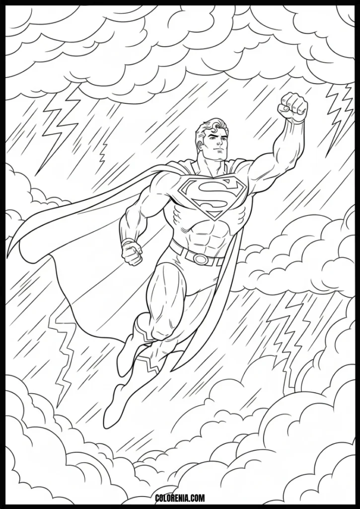 Dynamic_Superman_Flying_Through_Lightning_Coloring_Pages_for_Kids
