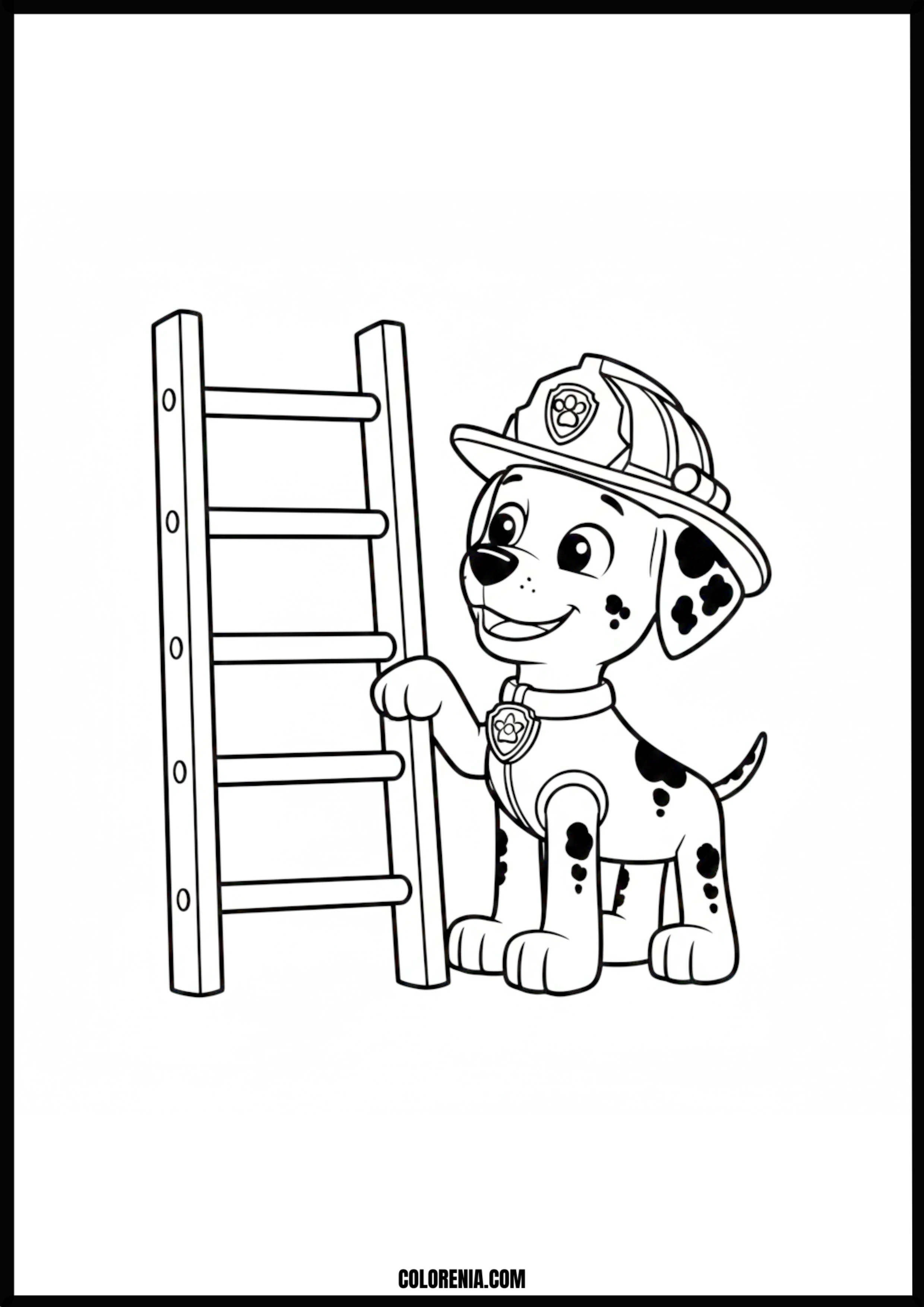 Firefighter Marshall Ladder Coloring Page