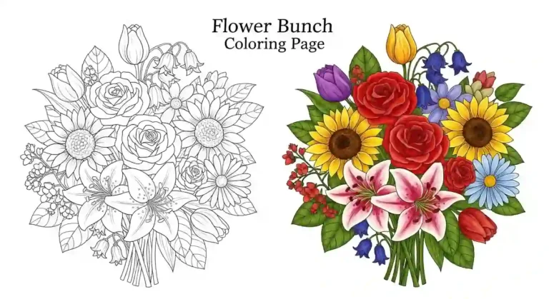 Free Printable Flower Bunch Coloring Pages