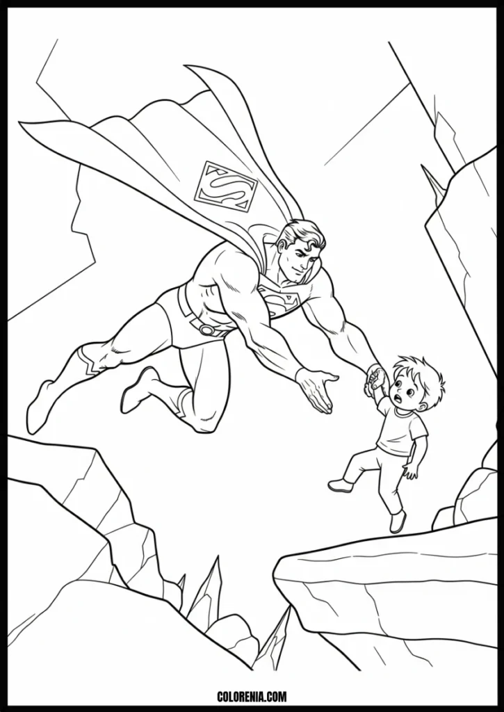 Free_Printable_Action_Superman_Saving_Child_Coloring_Page_for_Kids