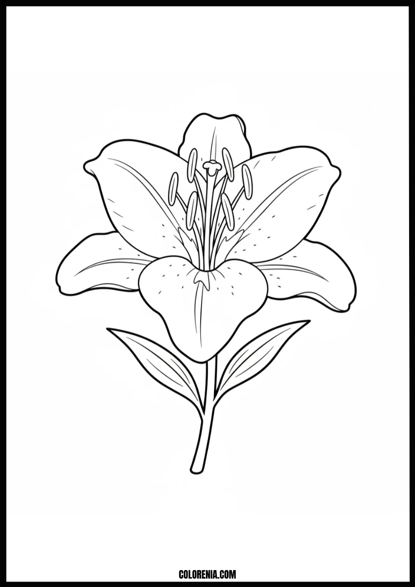 Graceful Lily Flower Coloring Page