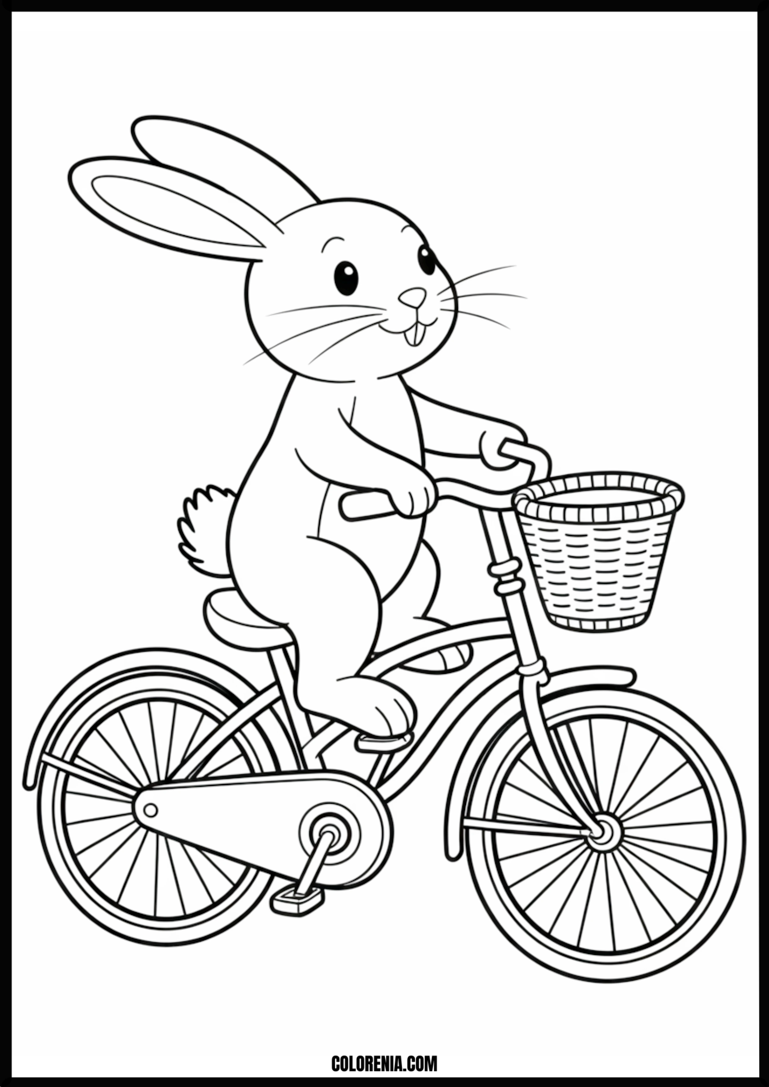 Happy Bunny Riding Bicycle Printable Coloring Page Coloring page of happy bunny riding bicycle