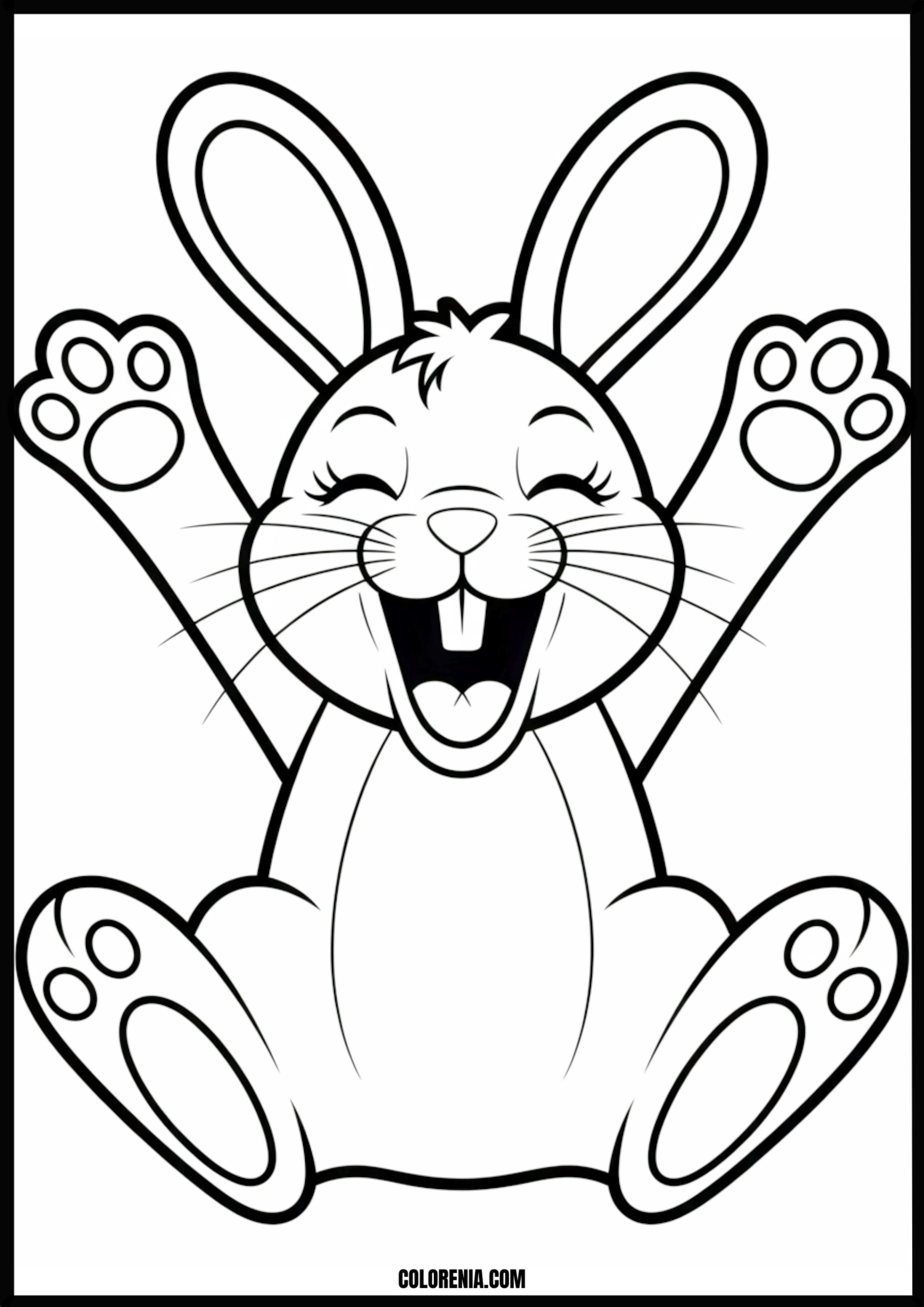 Laughing Bunny Printable Coloring Page Coloring page of laughing bunny