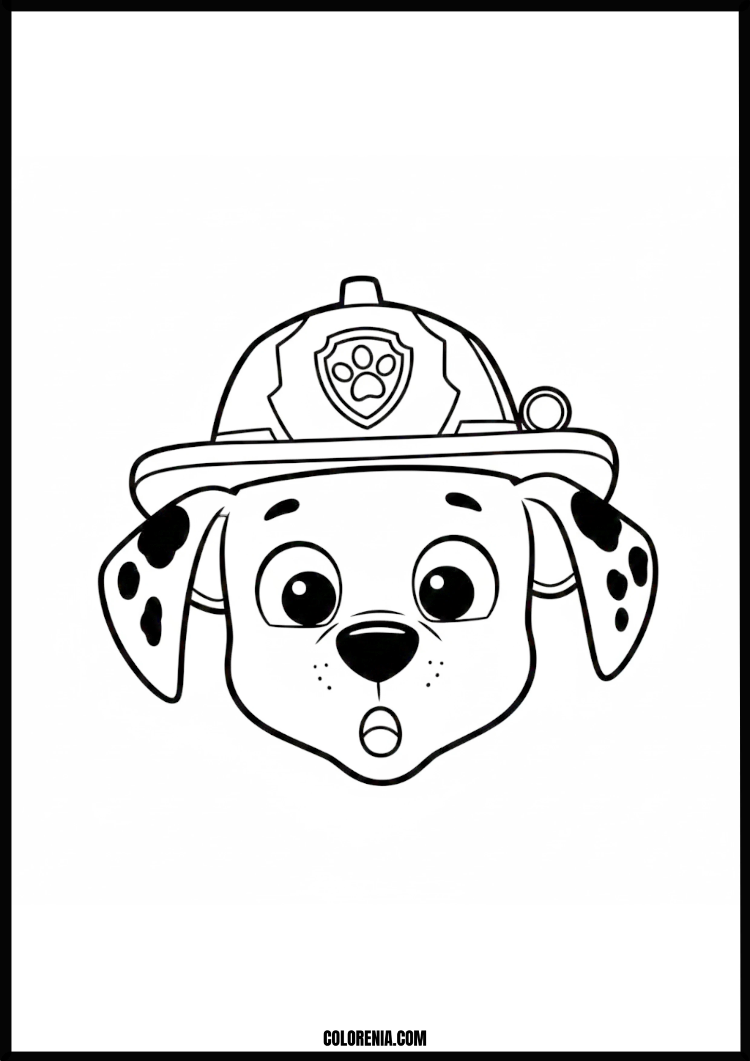 Marshall Paw Patrol Firefighter Coloring Page