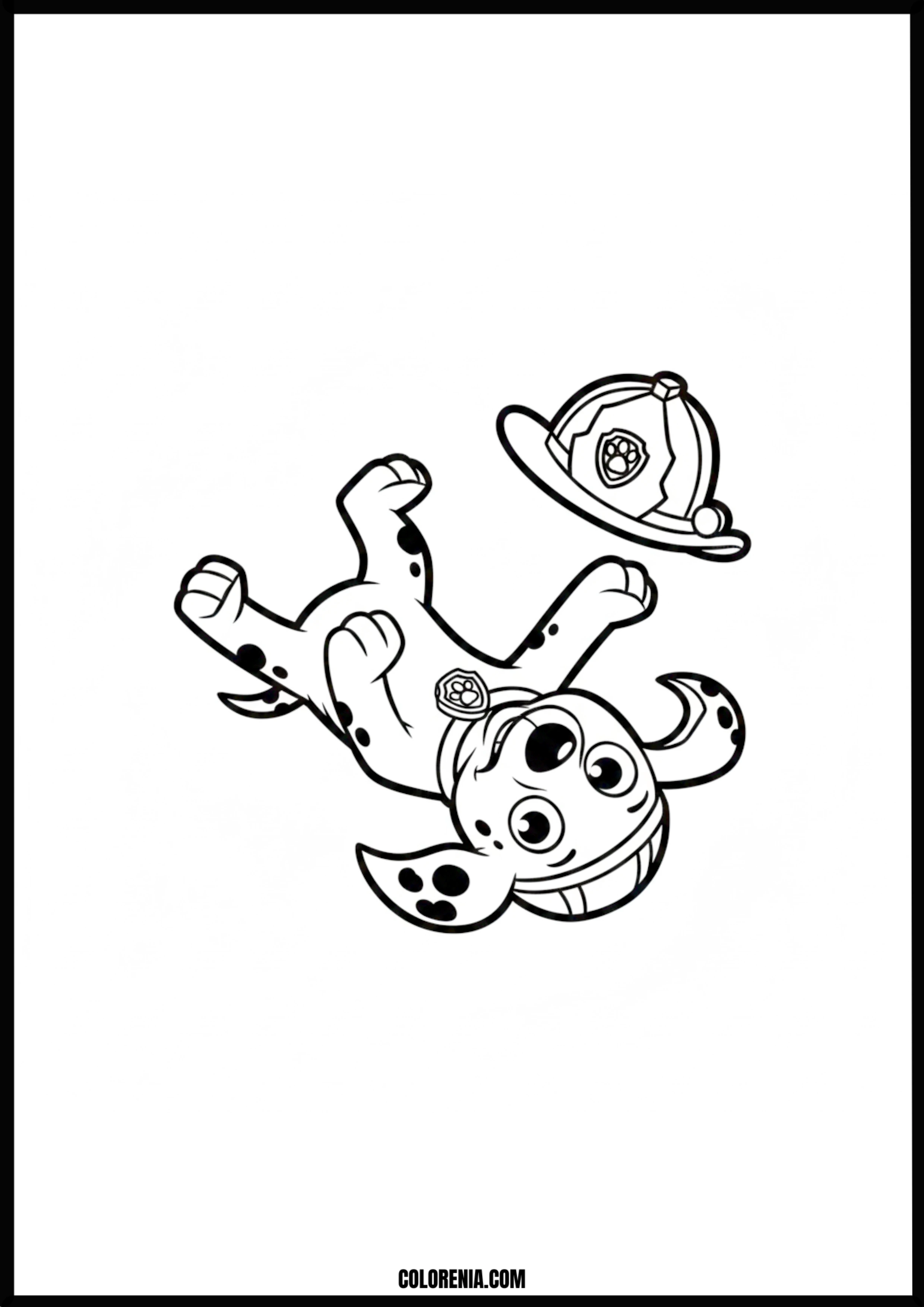 Marshall Paw Patrol Puppy Firefighter Hat Coloring Page