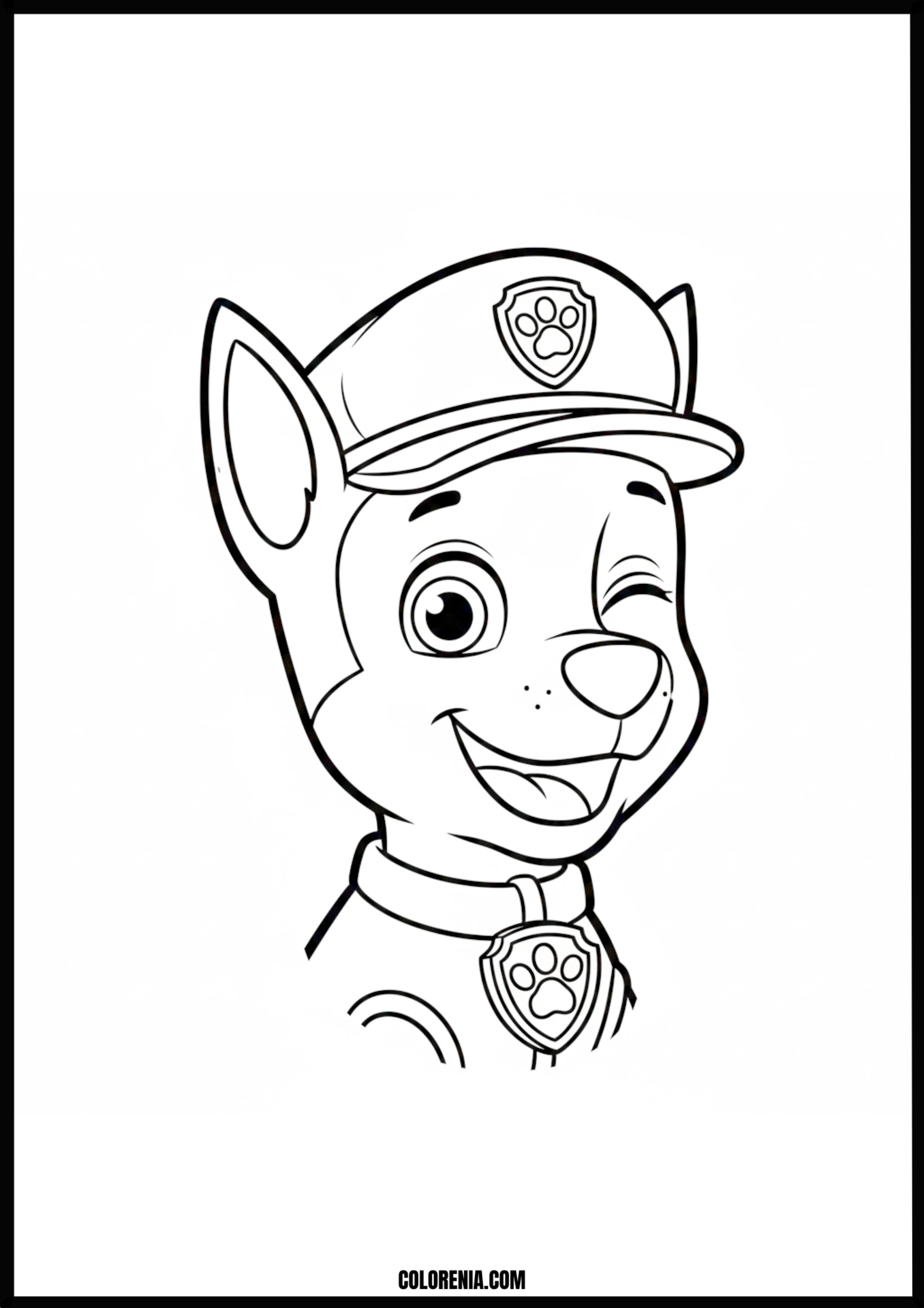 Paw Patrol Chase Winking Coloring Page