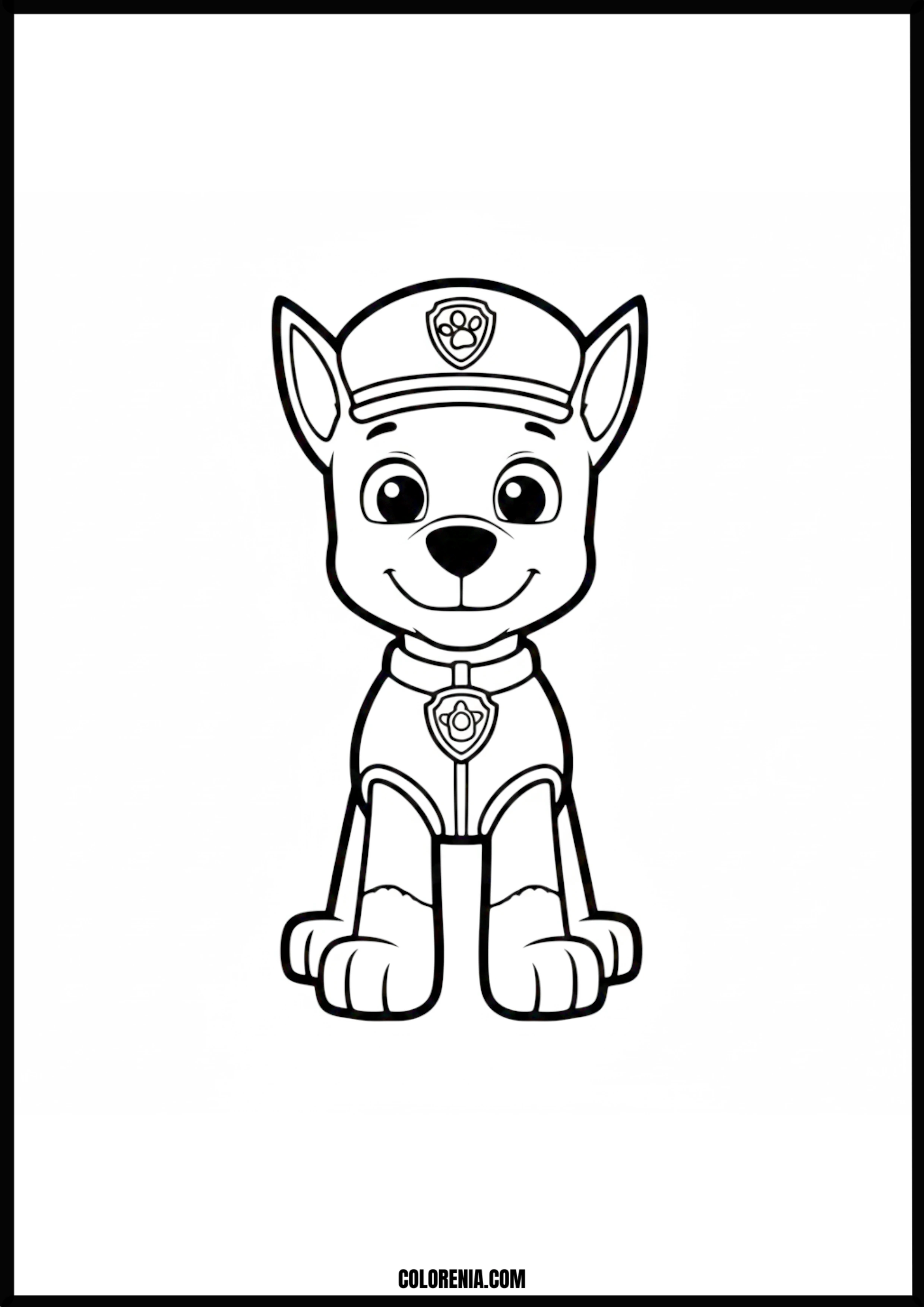 Paw Patrol Chase Coloring Page