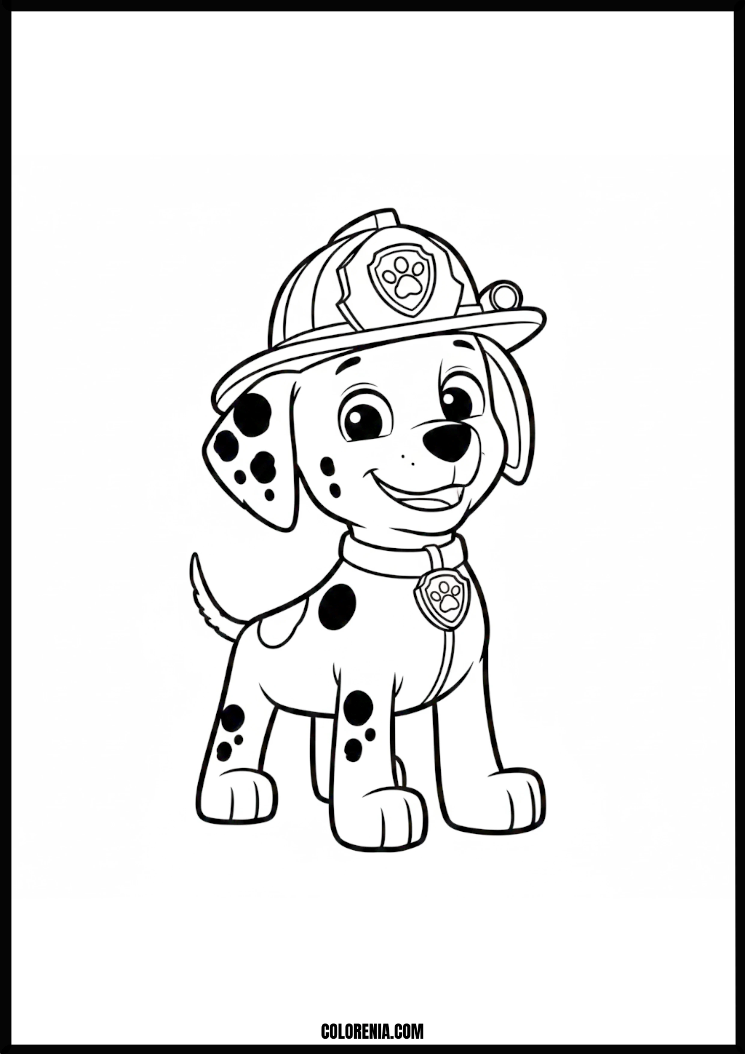 Paw Patrol Marshall Firefighter Coloring Page