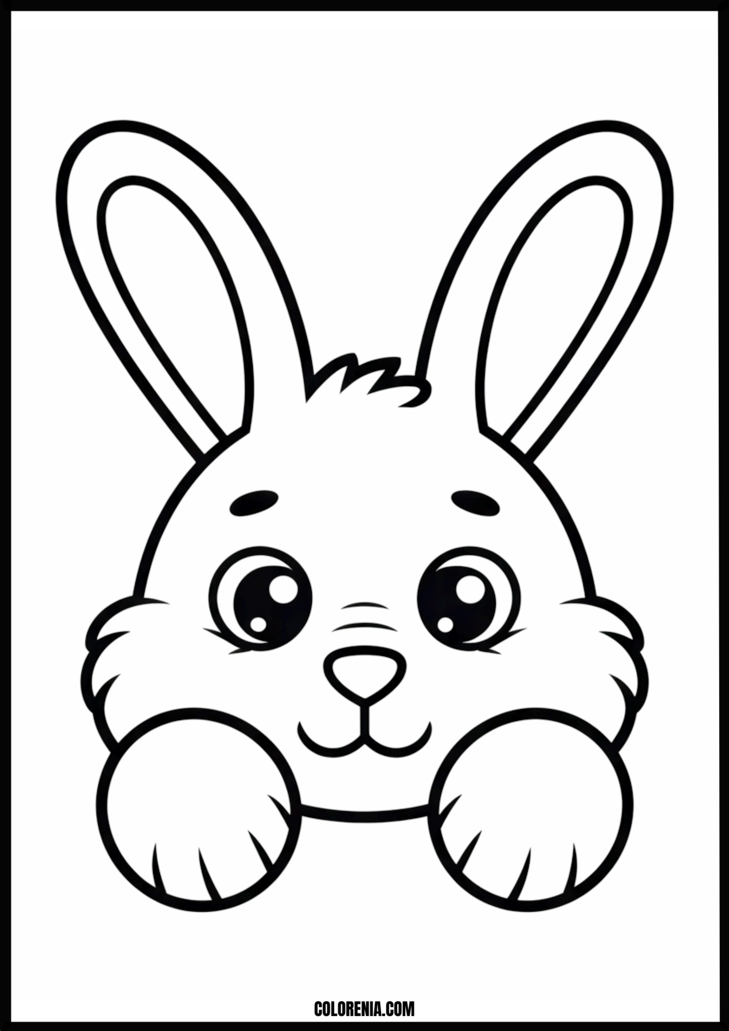 Peeking Bunny Printable Coloring Page Coloring page of peeking bunny