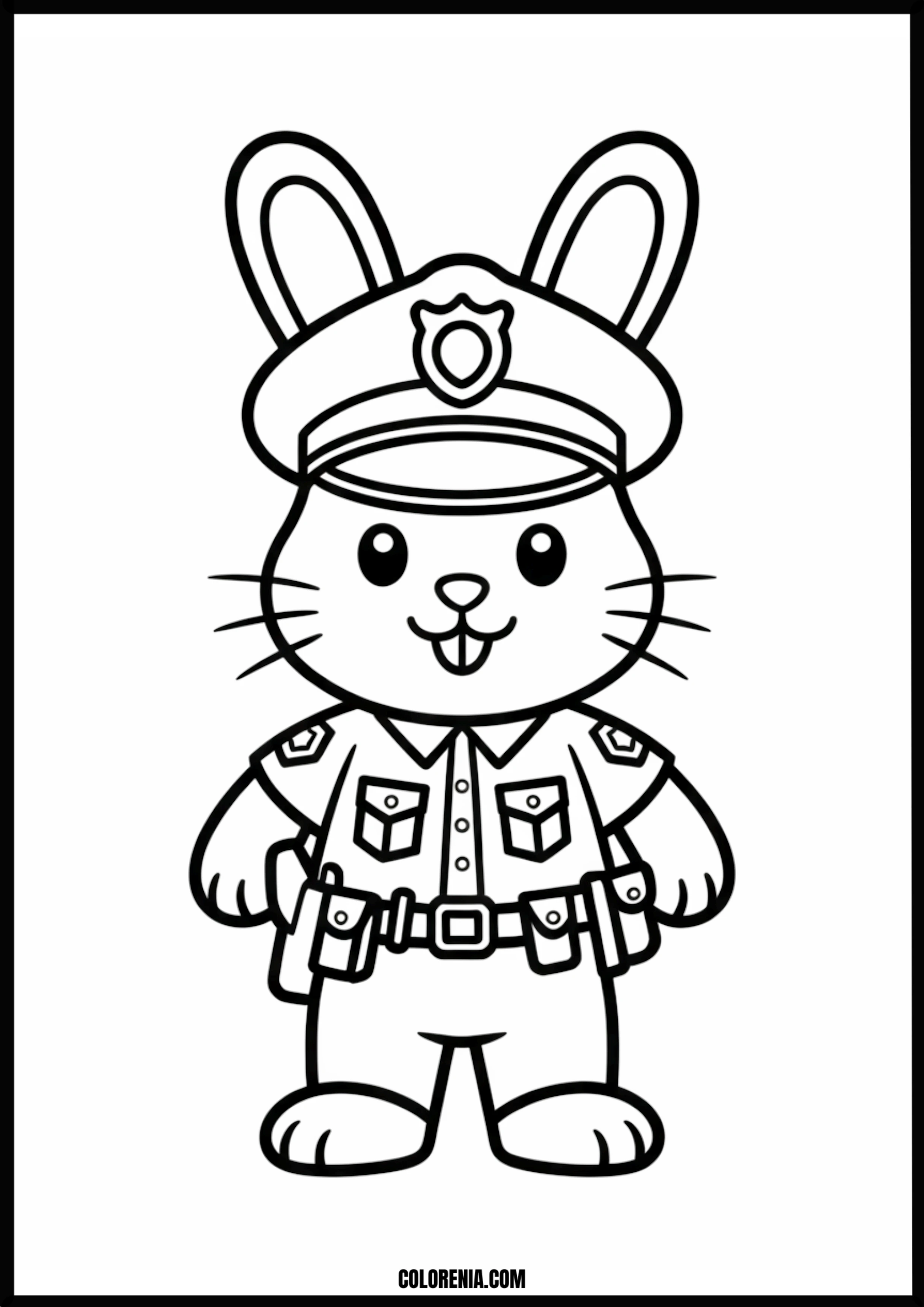 Police Rabbit Printable Coloring Page Coloring page of police rabbit