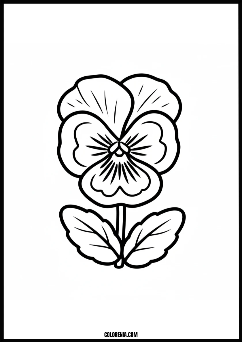 Pretty Pansy Flower Coloring Page