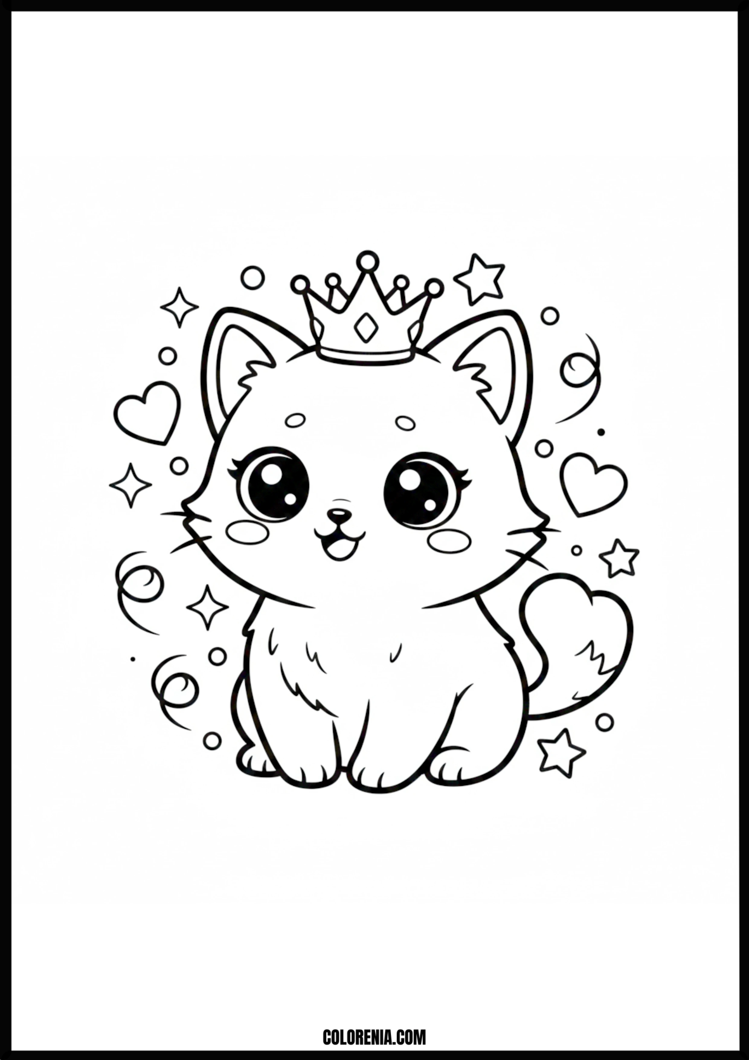 Princess Cat Coloring Page