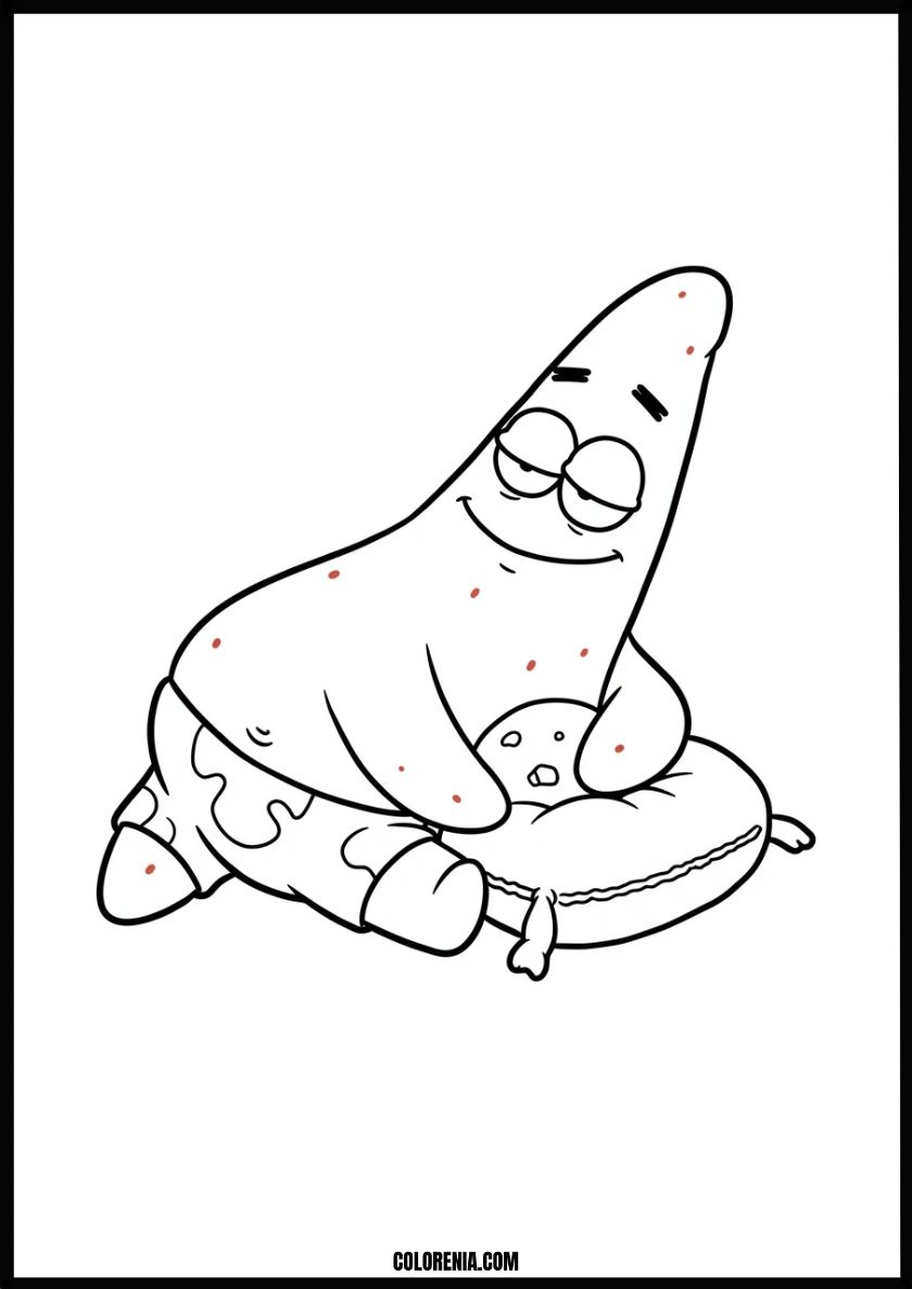 Relaxed Patrick Star Coloring Page