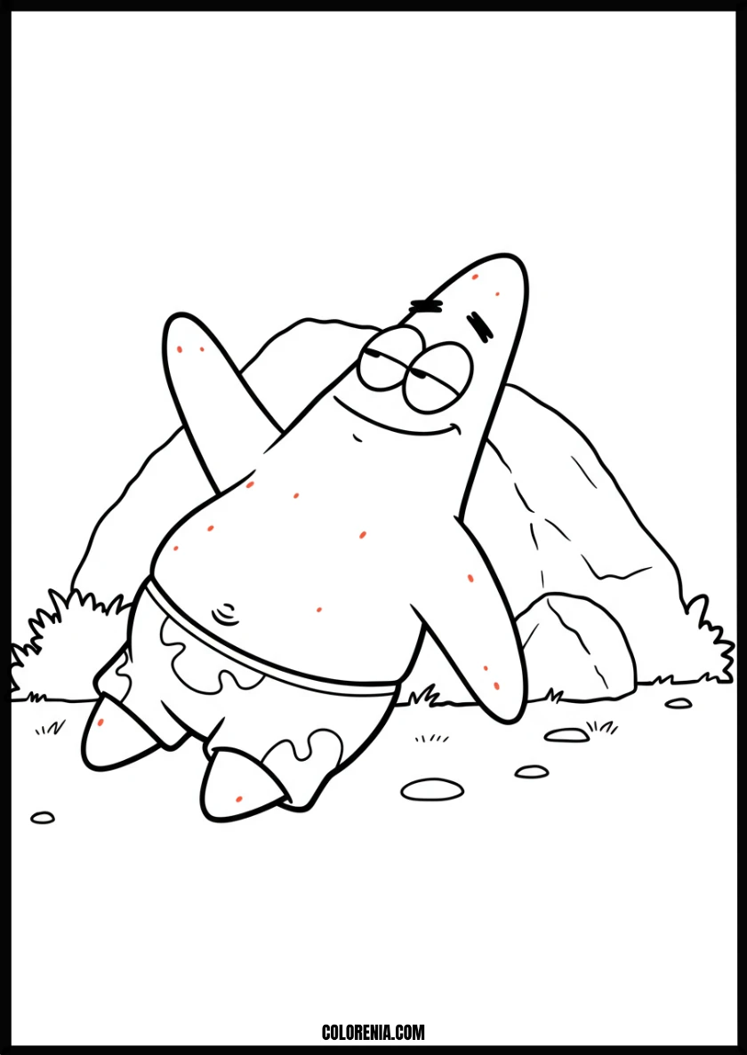 Relaxing Patrick Star Coloring Page