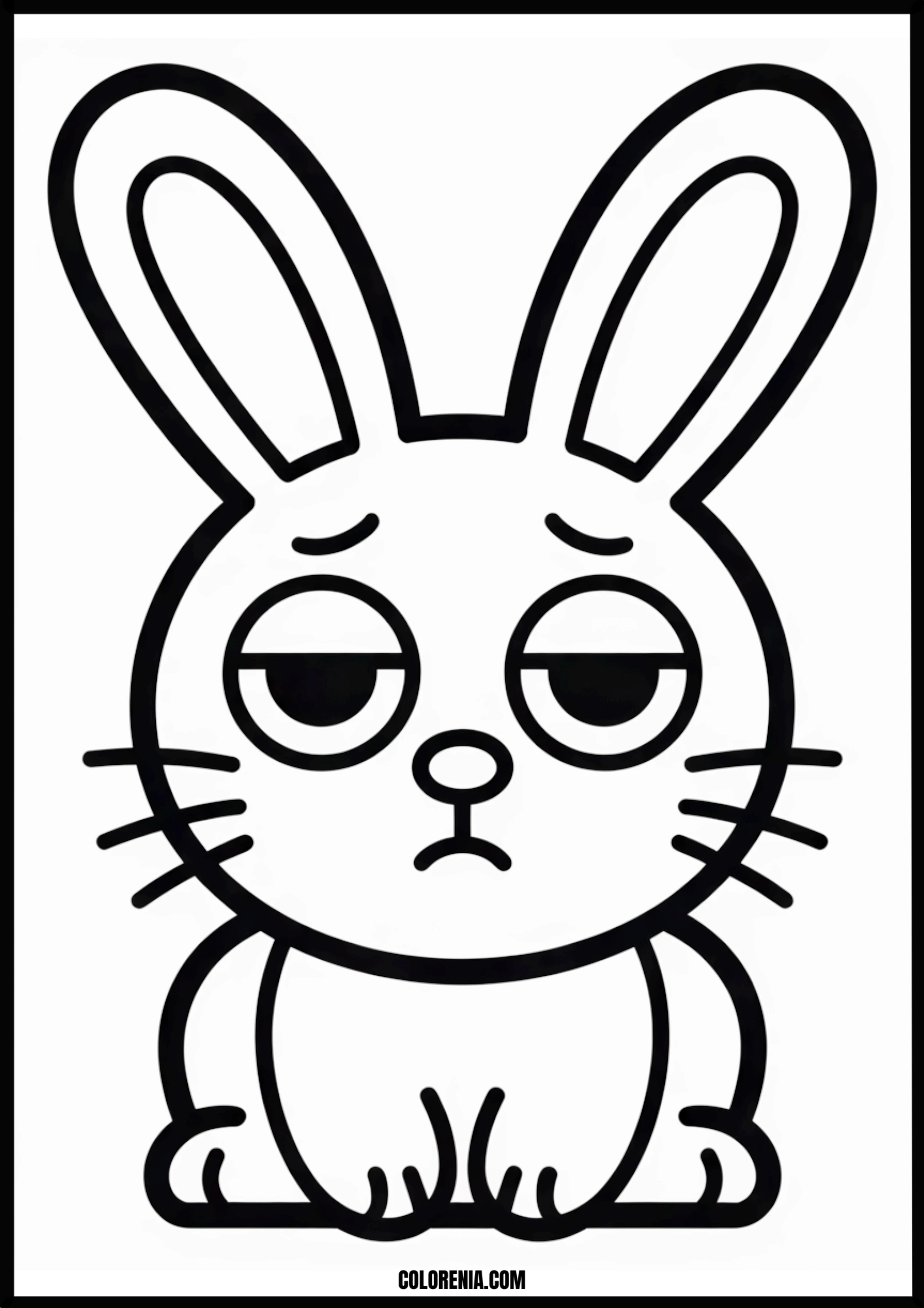 Sad Bunny Printable Coloring Page Coloring page of sad bunny