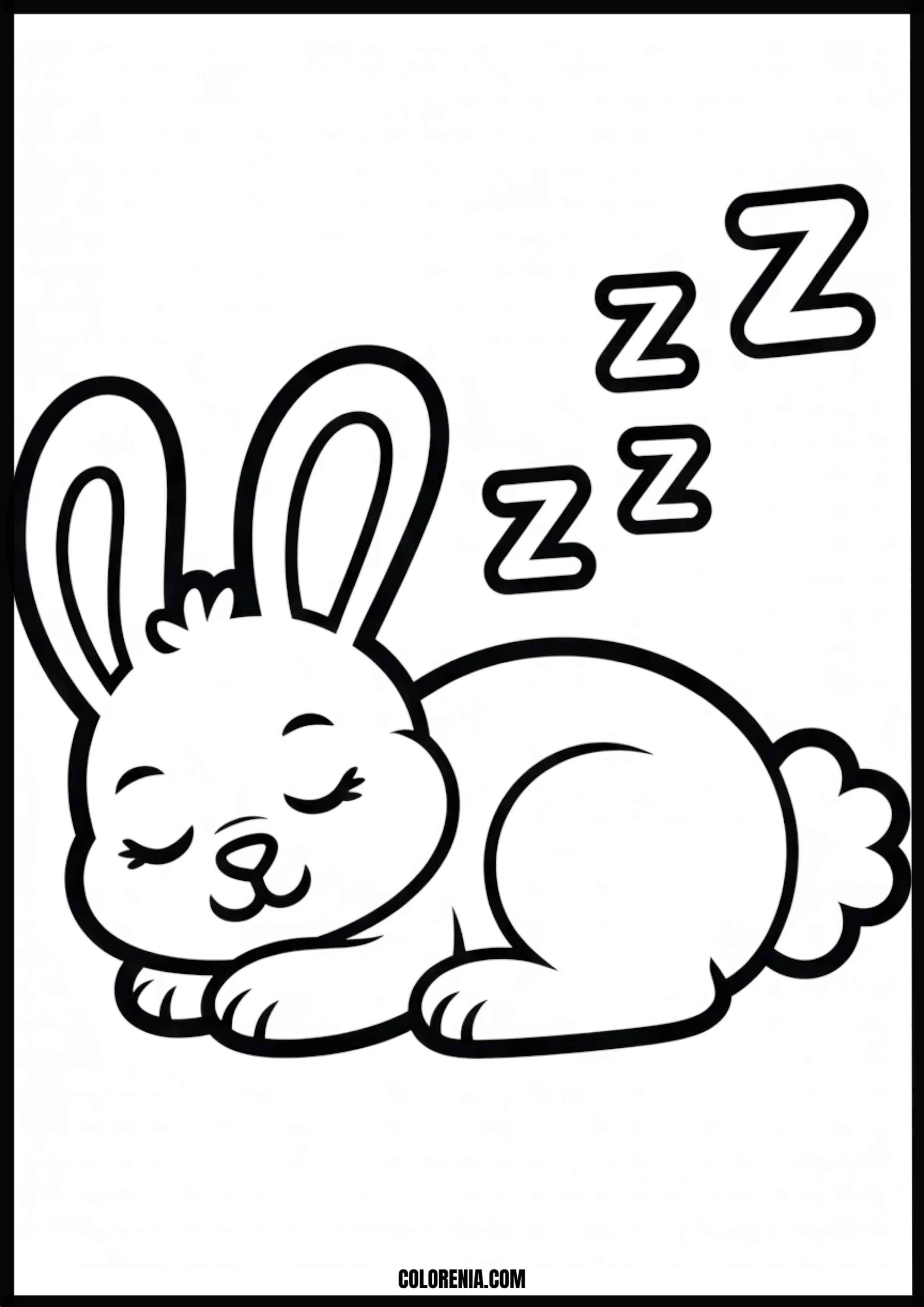 Sleeping Bunny Zz Printable Coloring Page Coloring page of sleeping bunny zz