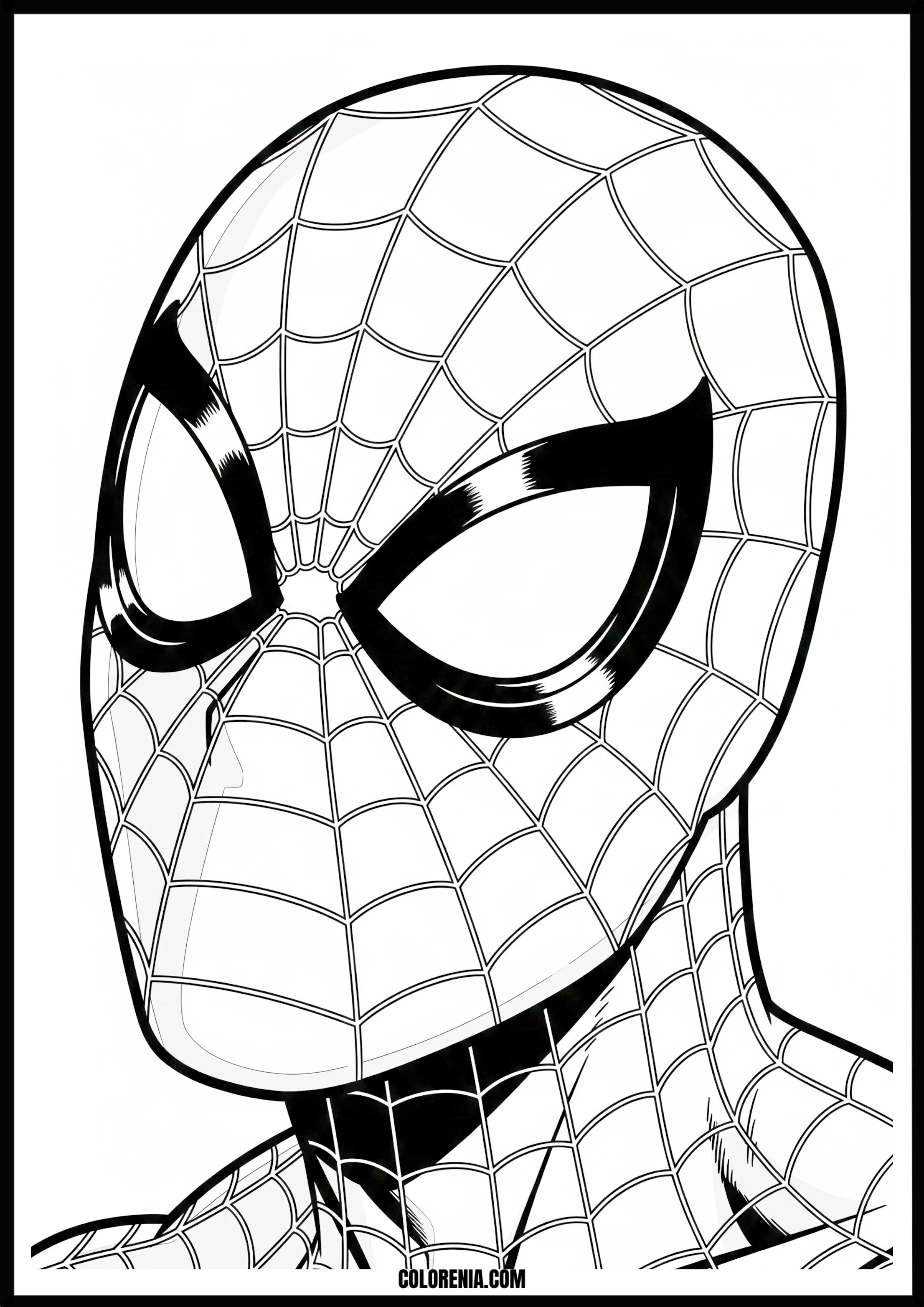 Spider-Man Mask Outline Drawing