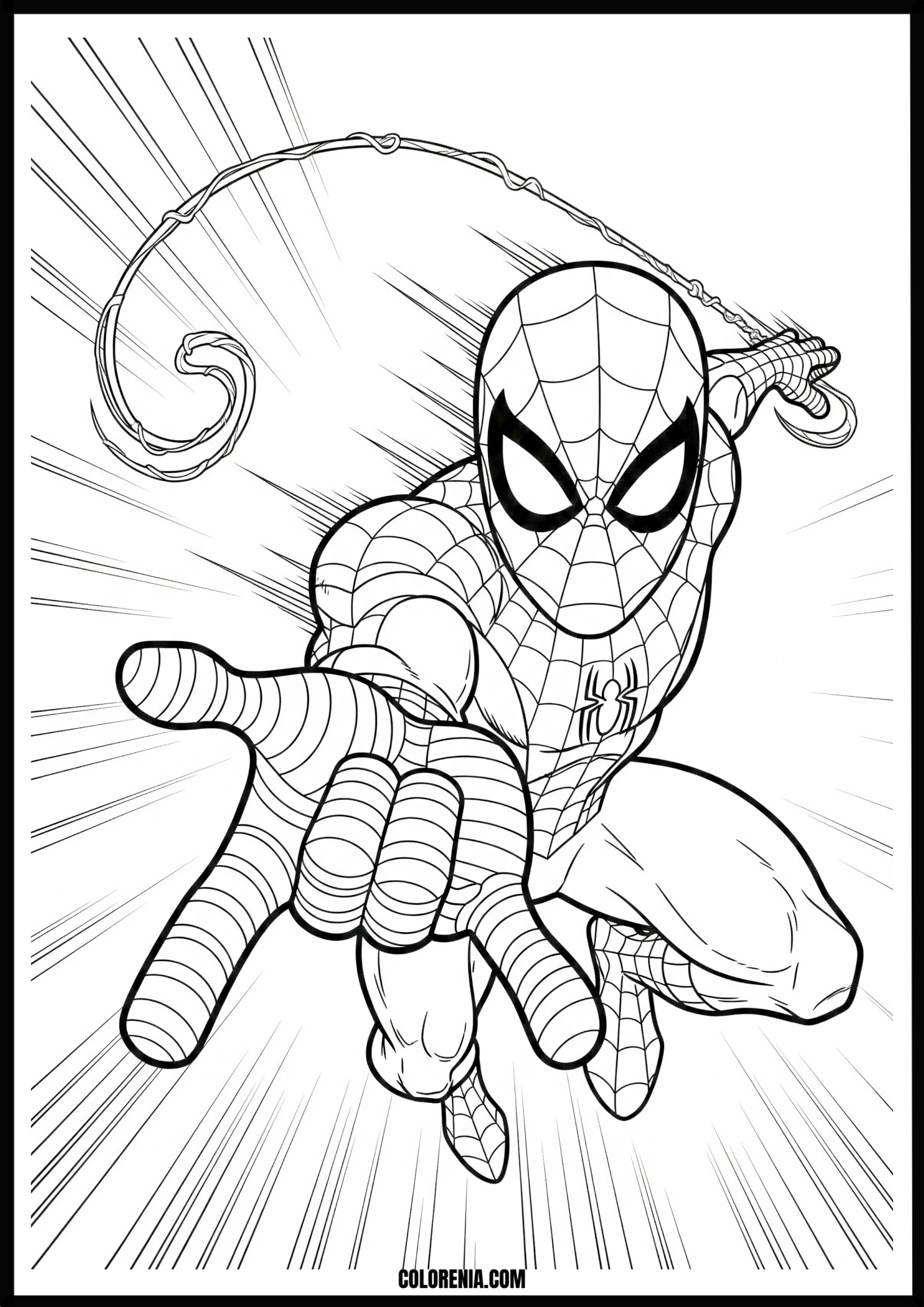 Spider-Man Web Slinging Action Coloring Page