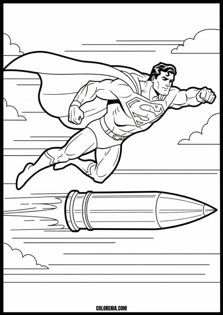 Superman_Flying_Faster_Than_a_Bullet_Printable_Coloring_Page_for_Kids