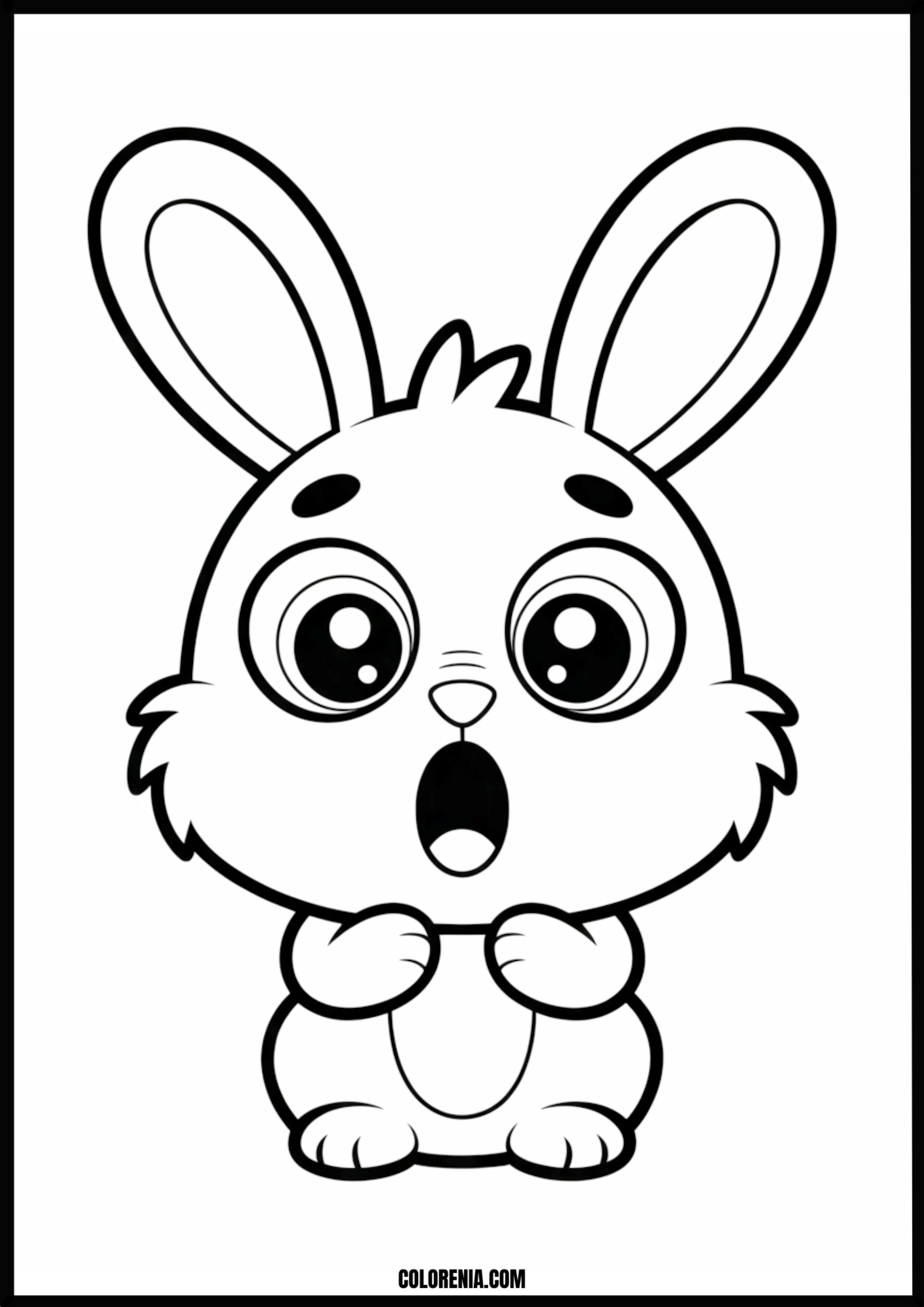 Surprised Bunny Printable Coloring Page Coloring page of surprised bunny