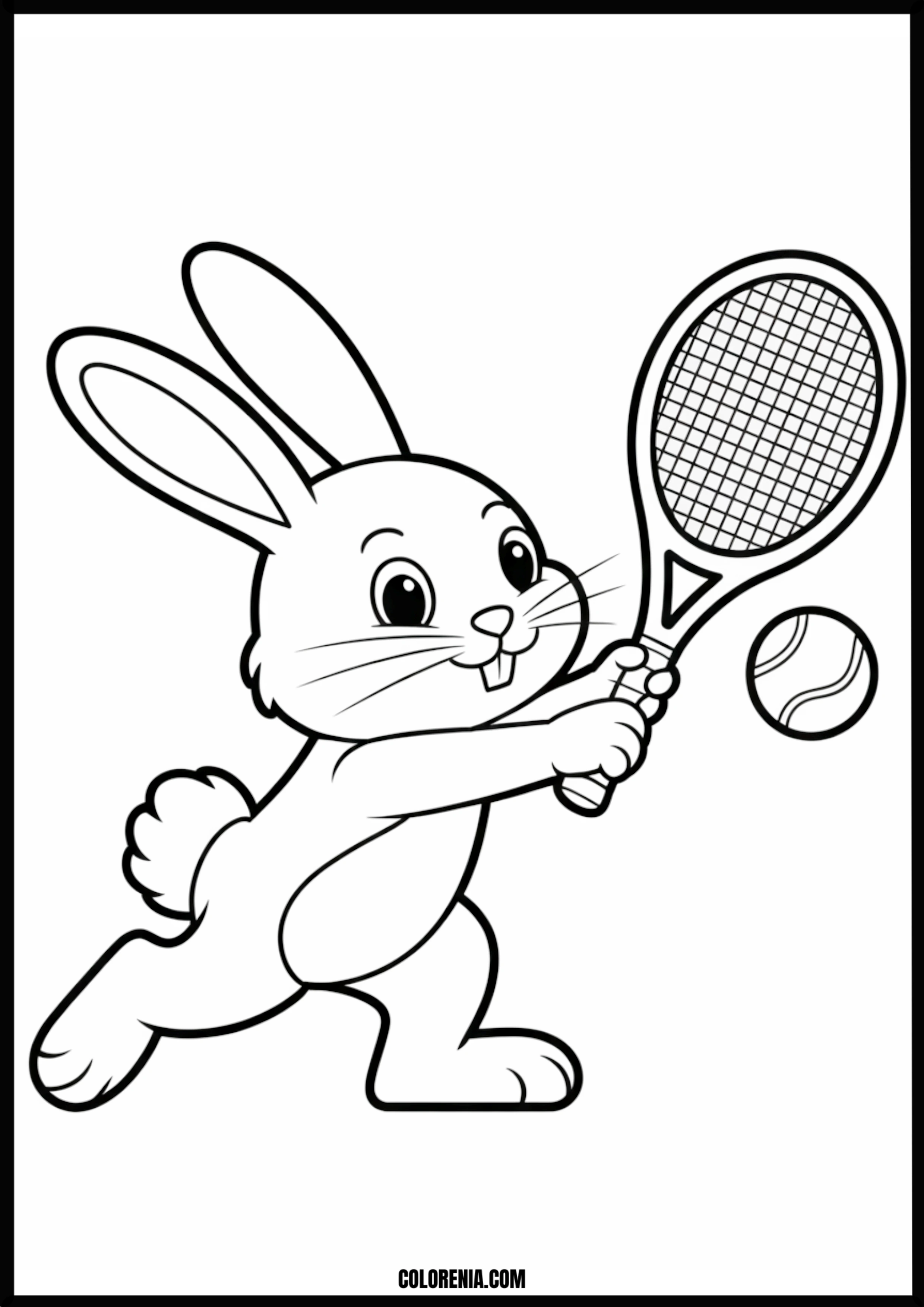 Tennis Bunny Printable Coloring Page Coloring page of tennis bunny