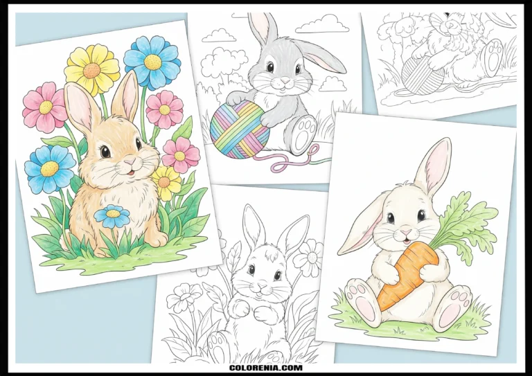 free printable bunny coloring pages for Kids