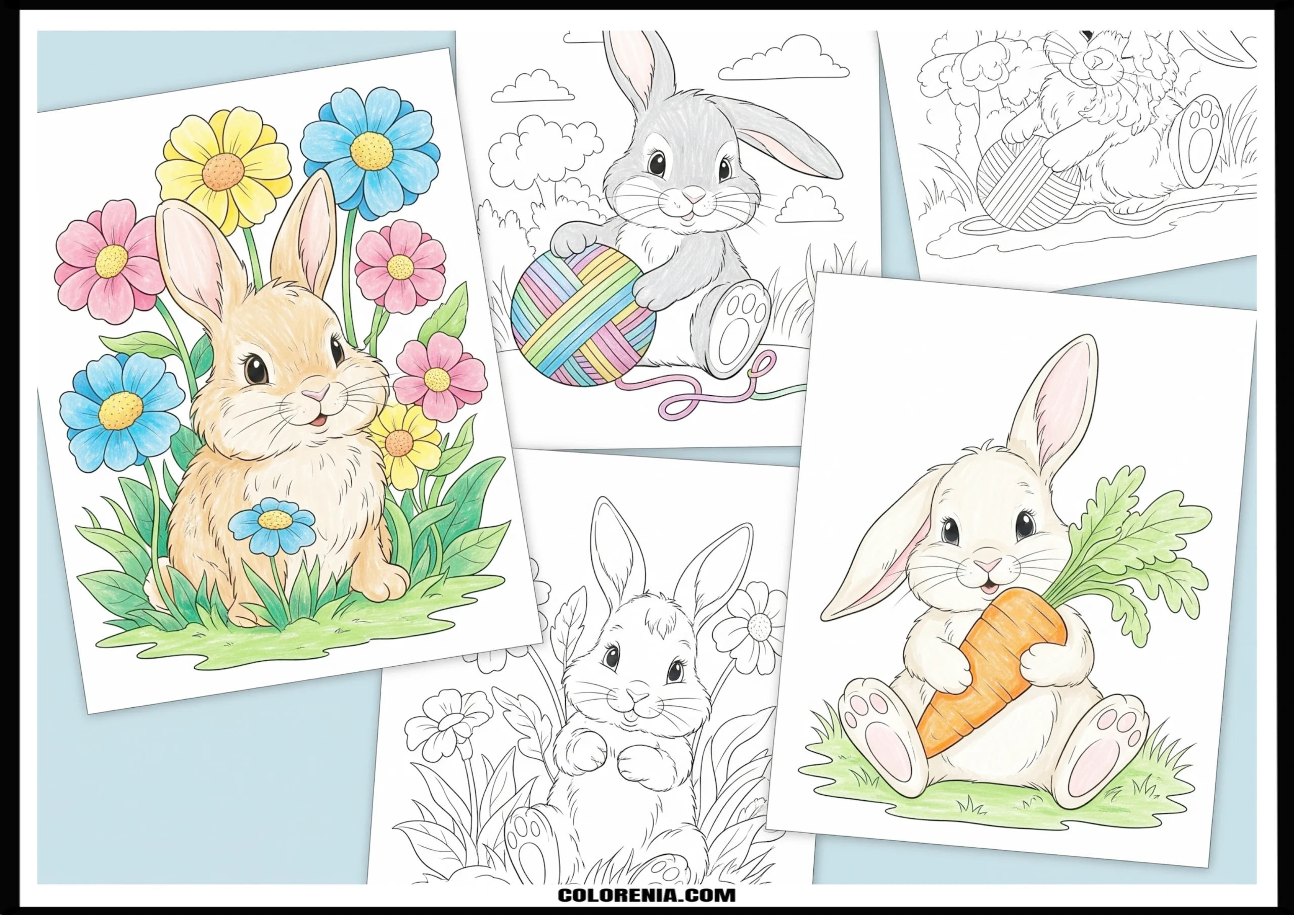 free printable bunny coloring pages for Kids